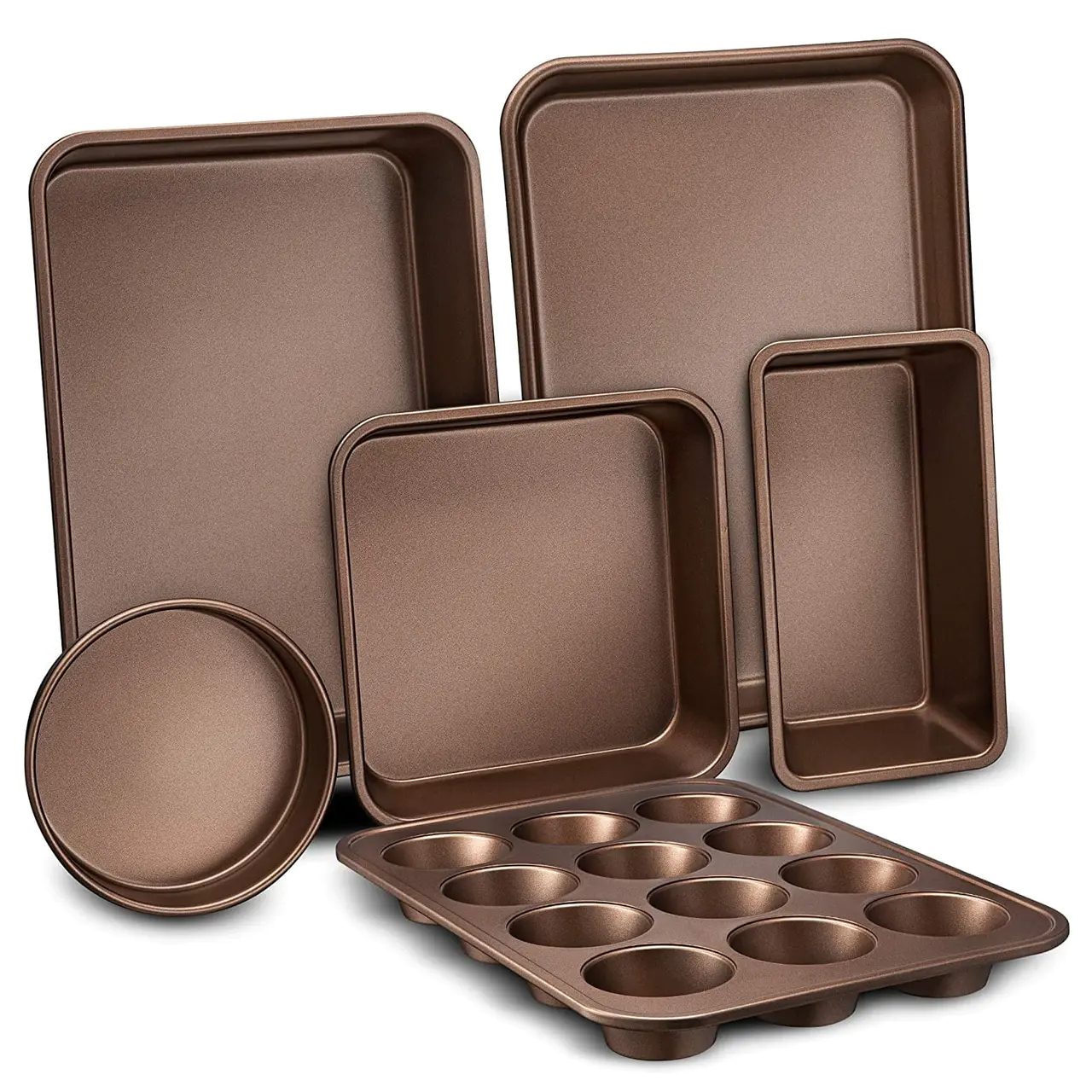 Kitchen Oven Non Stick Carbon Steel Tray 6 Piece Bakeware Set