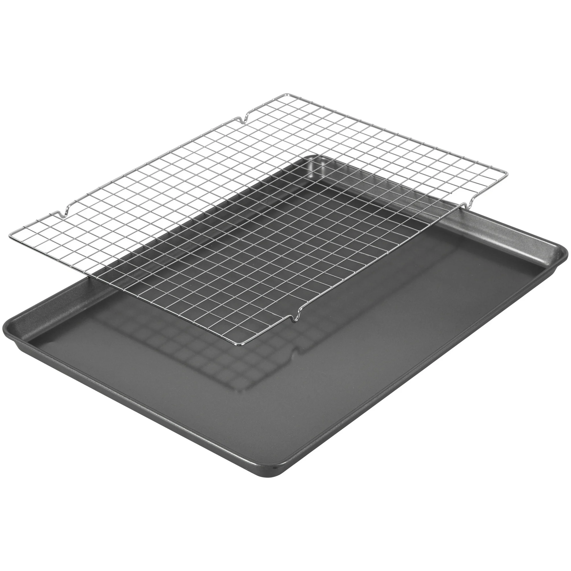 Bake It Better Steel Non-Stick 15 x 21-inch Mega Cookie Pan and 14.5 x 20-inch Chrome Cooling Grid Set