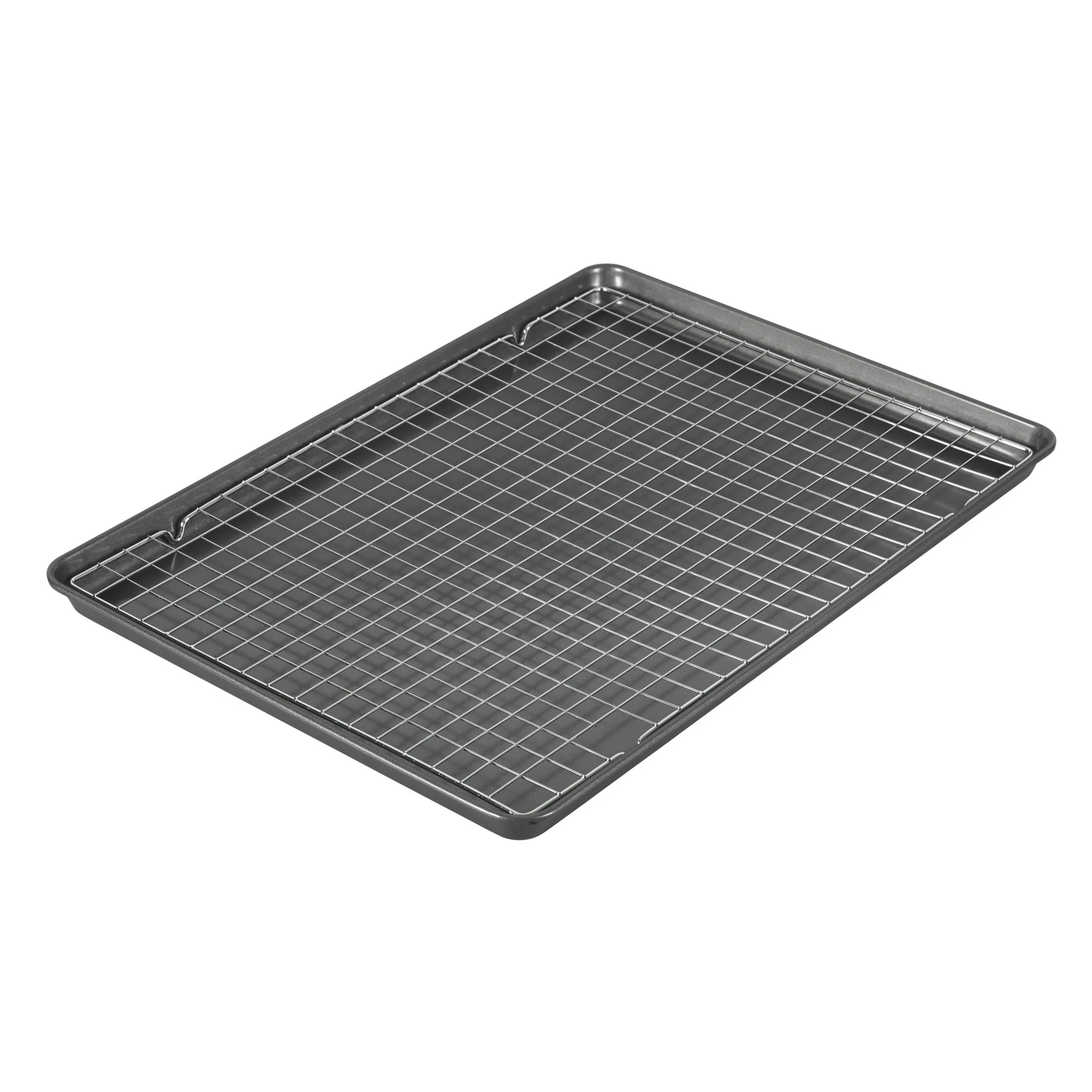 Bake It Better Steel Non-Stick 15 x 21-inch Mega Cookie Pan and 14.5 x 20-inch Chrome Cooling Grid Set