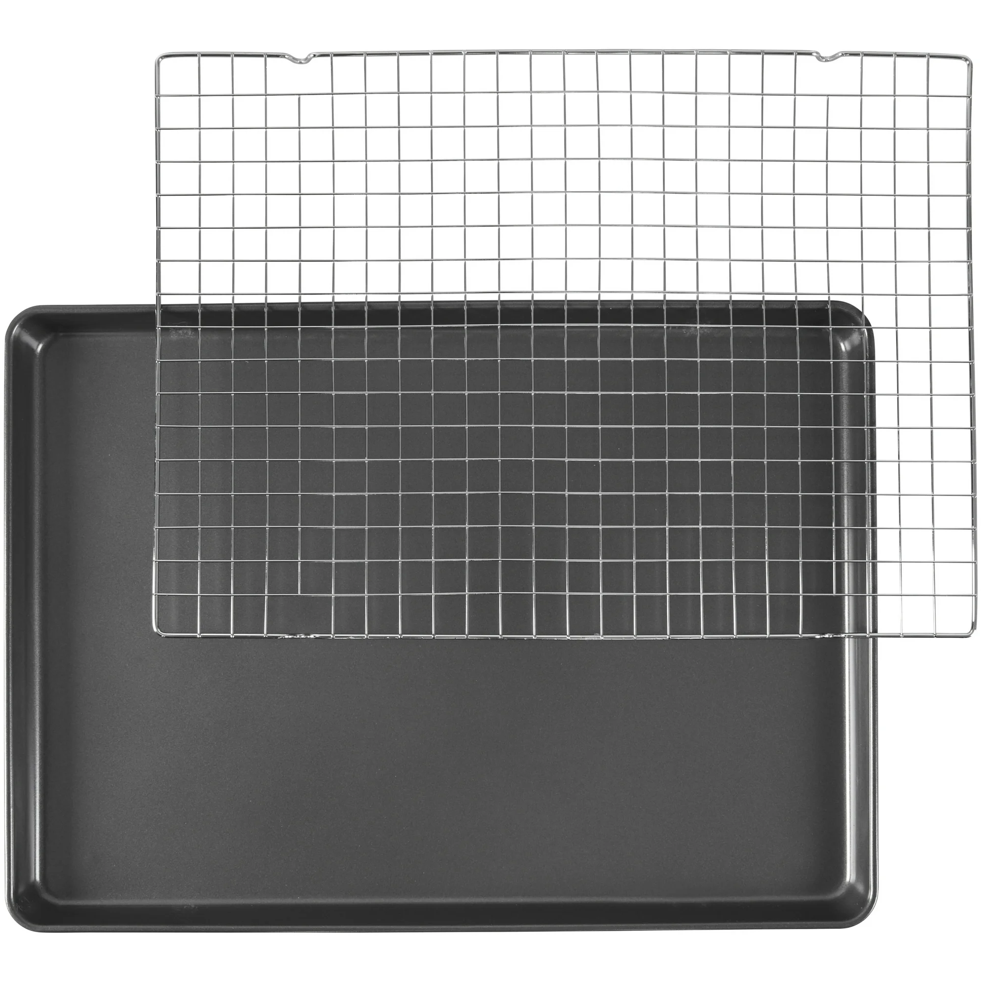 Bake It Better Steel Non-Stick 15 x 21-inch Mega Cookie Pan and 14.5 x 20-inch Chrome Cooling Grid Set
