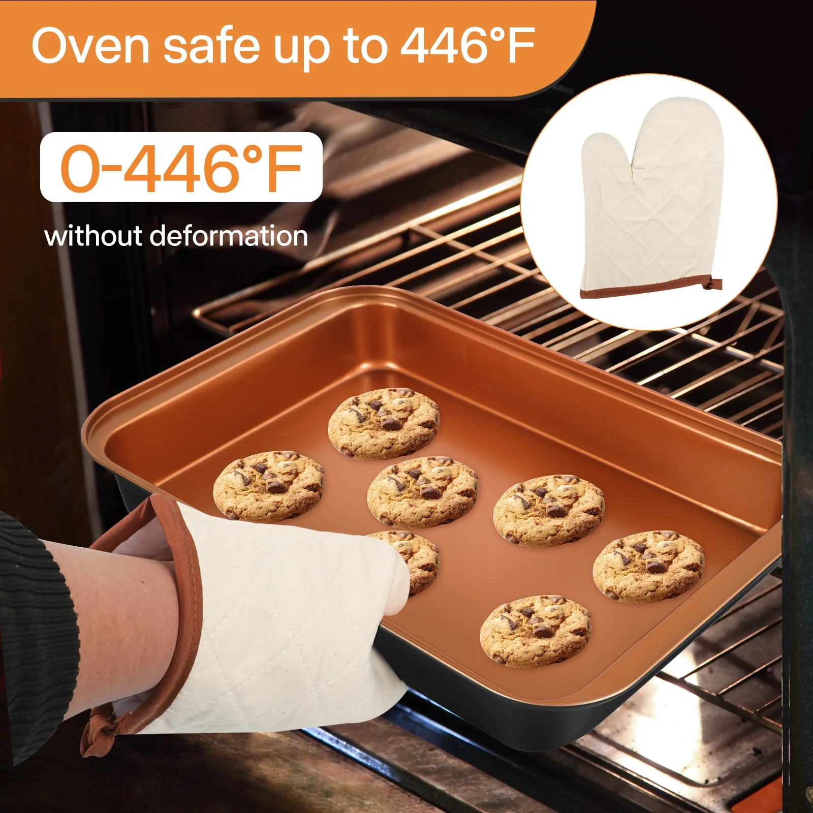 Baking Pan Set, Steel Nonstick Bakeware Set, Baking Pan for Oven 6-Piece