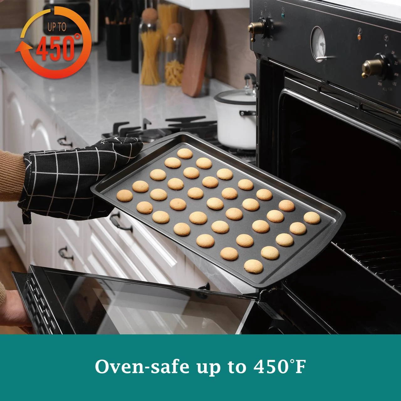 3PC Nonstick Cookie Set, 11.2" x 17.2", 10.2" x 15.2", 9.2" x 13.2", Gray