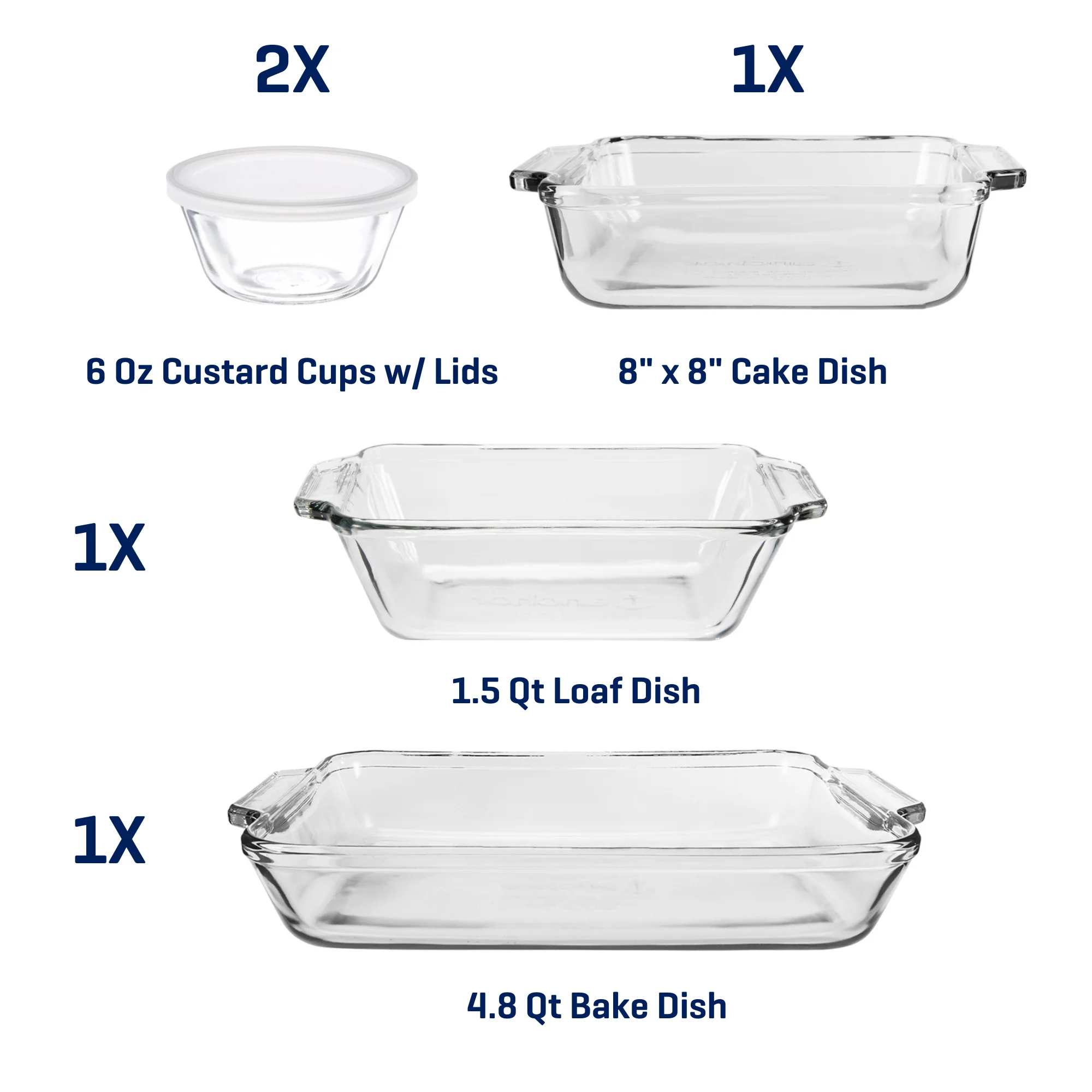 Glass Baking Dish Set, 7 Piece Glass Bakeware Set