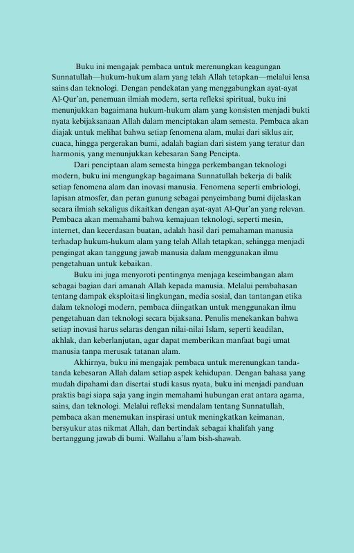 Sunnatullah  Dalam Sains dan Teknologi