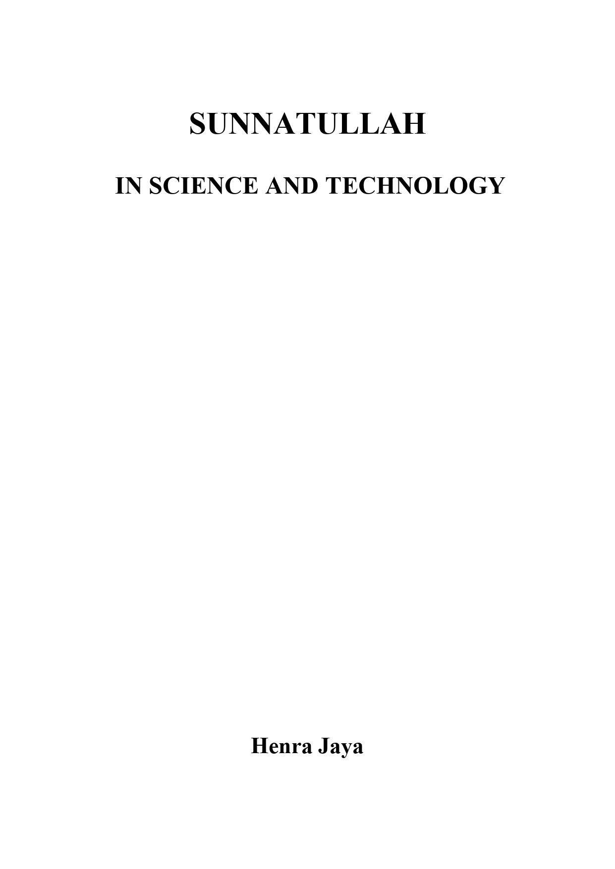Sunnatullah  In Science and Technology