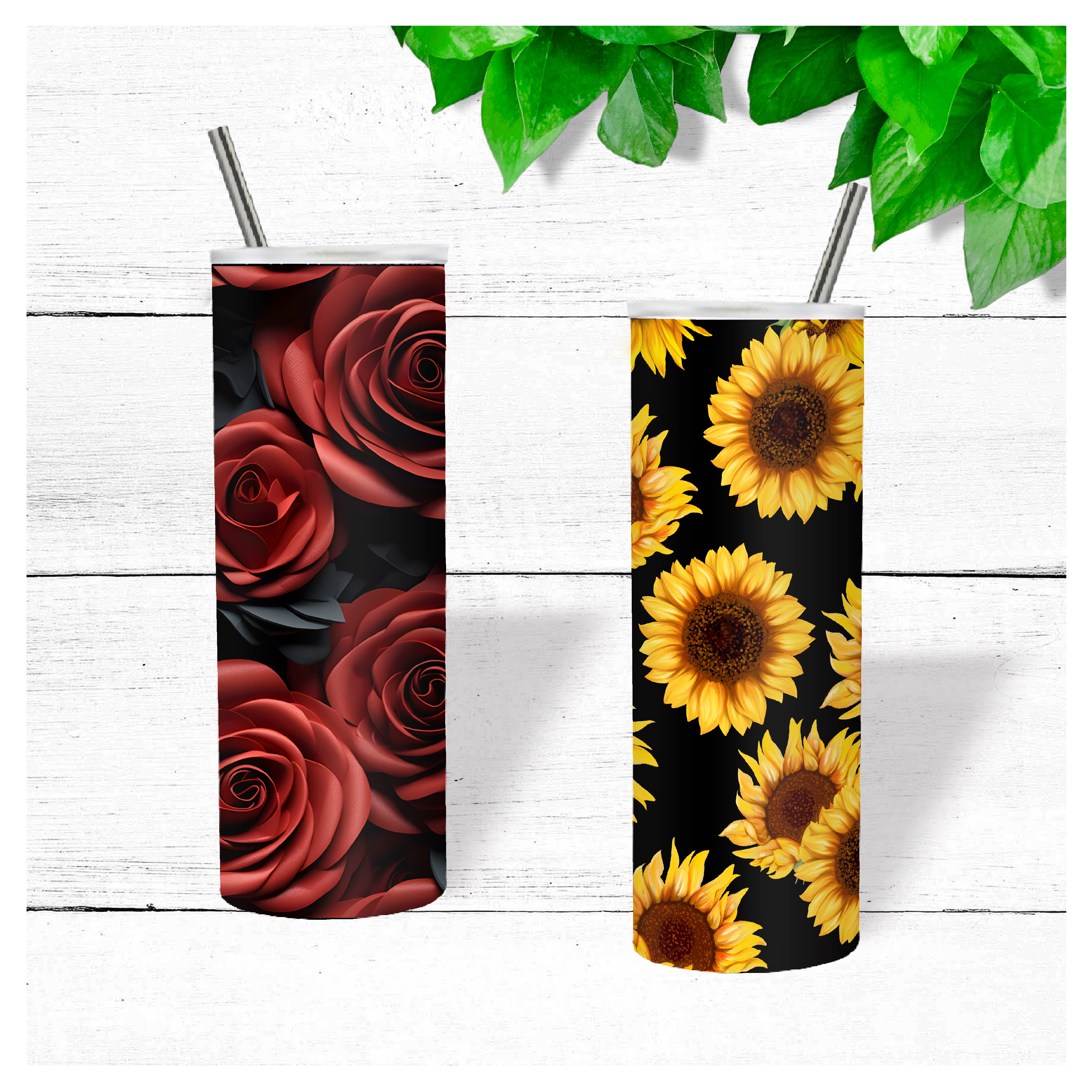 Floral Patterned Tumbler