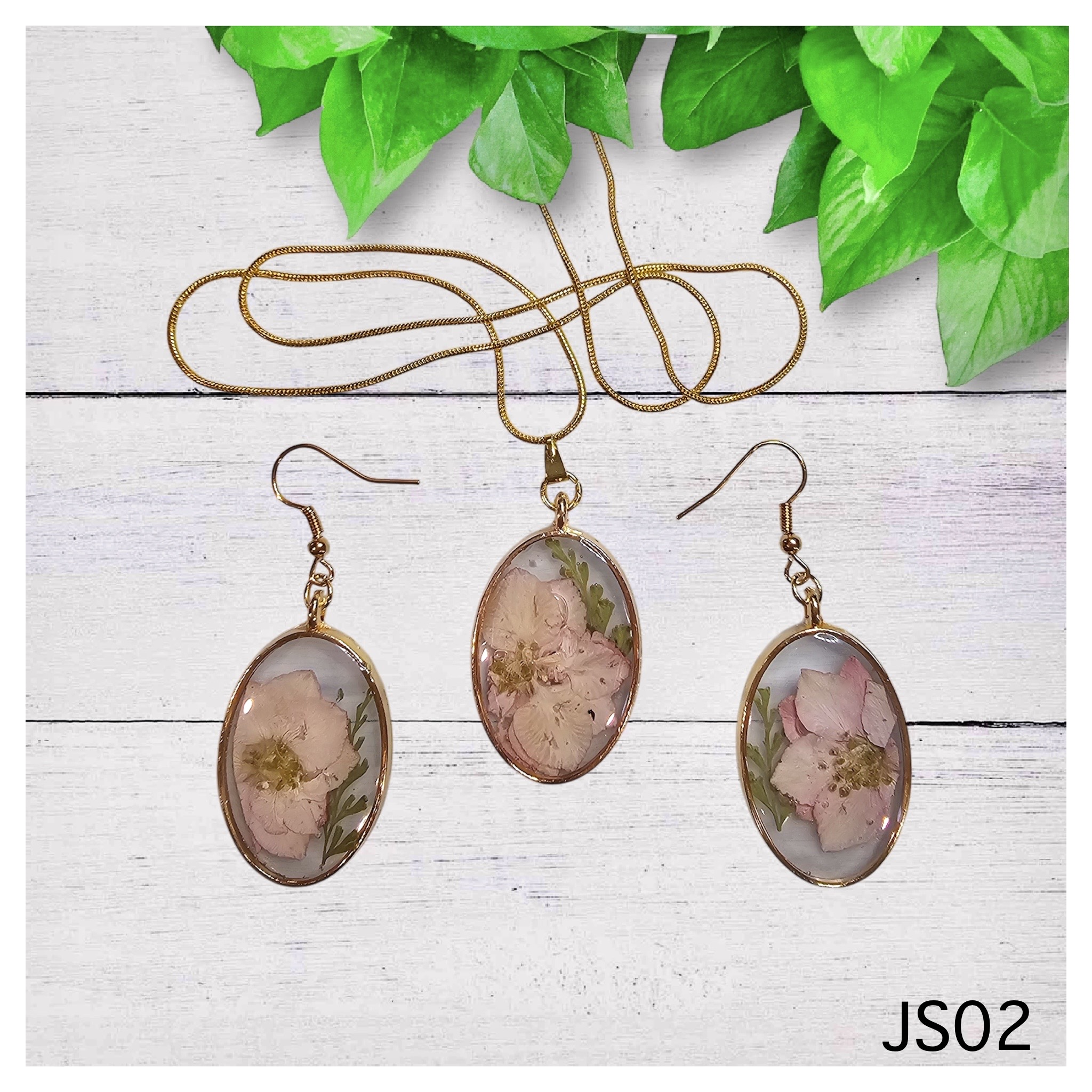 Floral Pendant and Earring Set