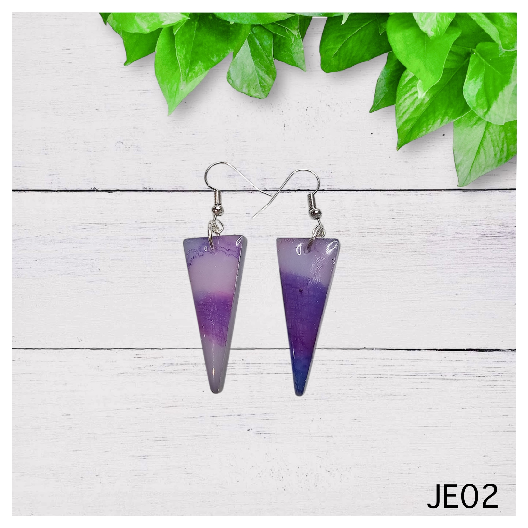 Purple Marbled Earrings