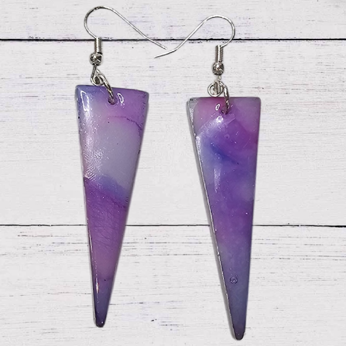 Purple Marbled Earrings