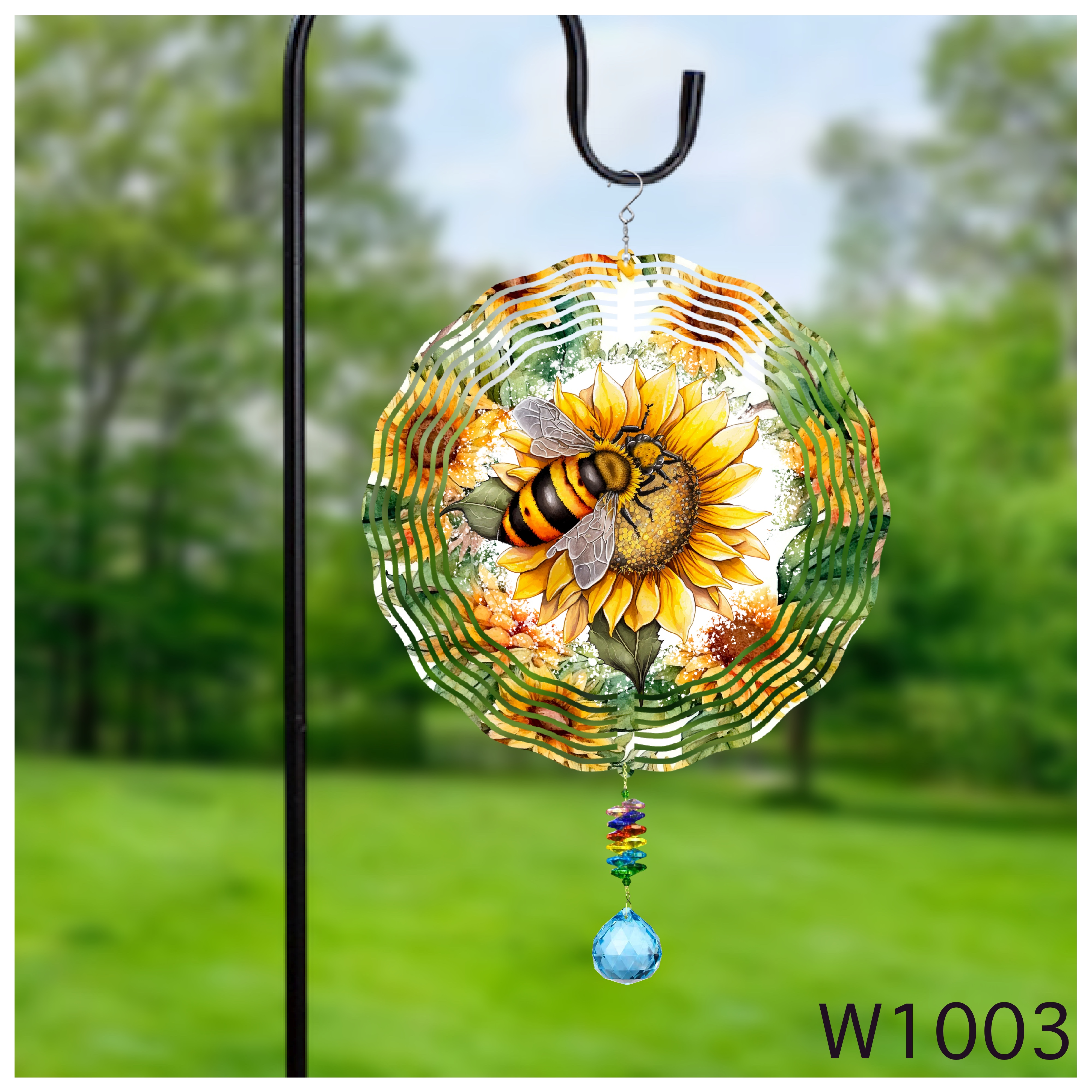 Sunflower and Bee Wind Spinner