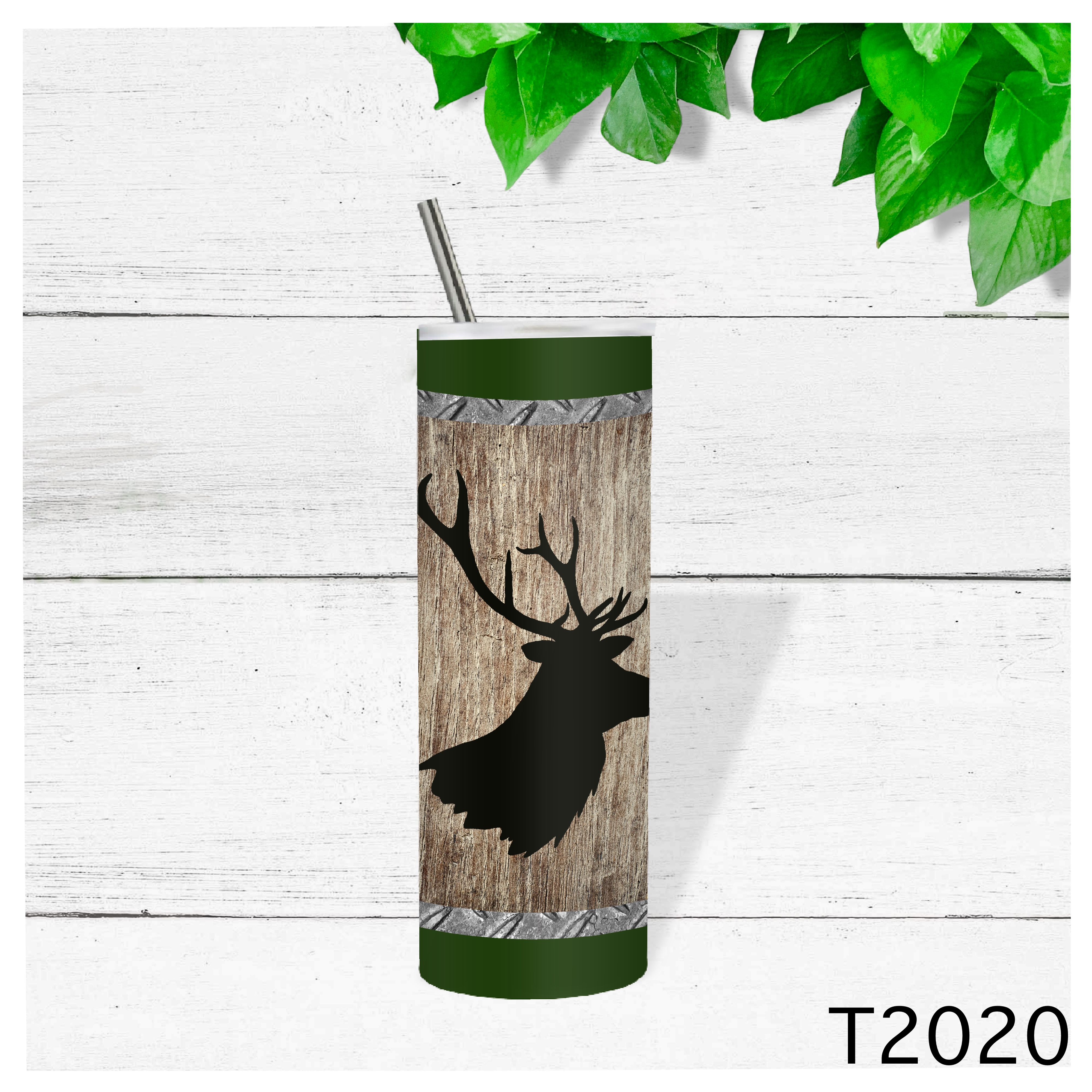 Stainless Steel Tumbler with Deer or Elk Silhouette