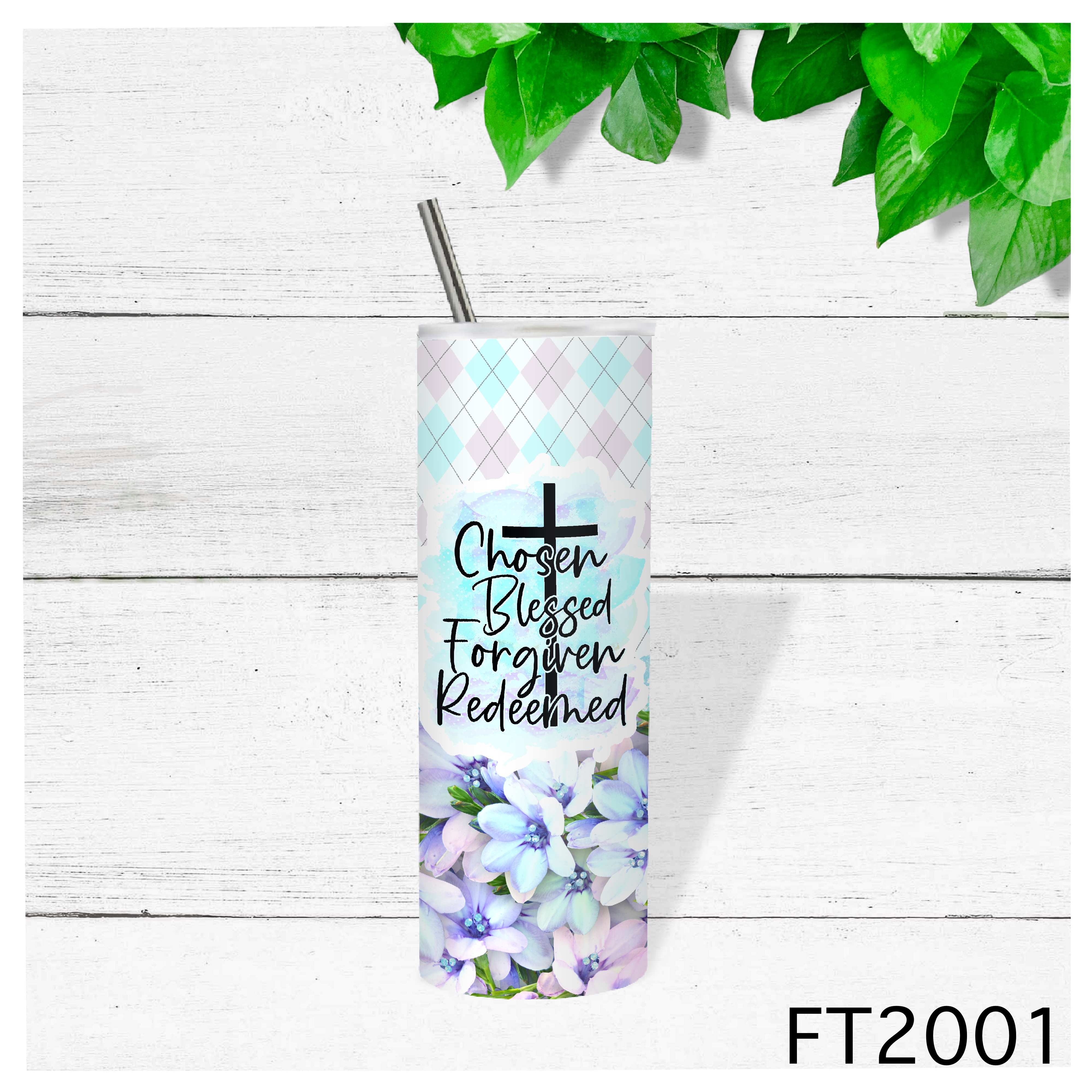 Inspirational Floral Tumbler