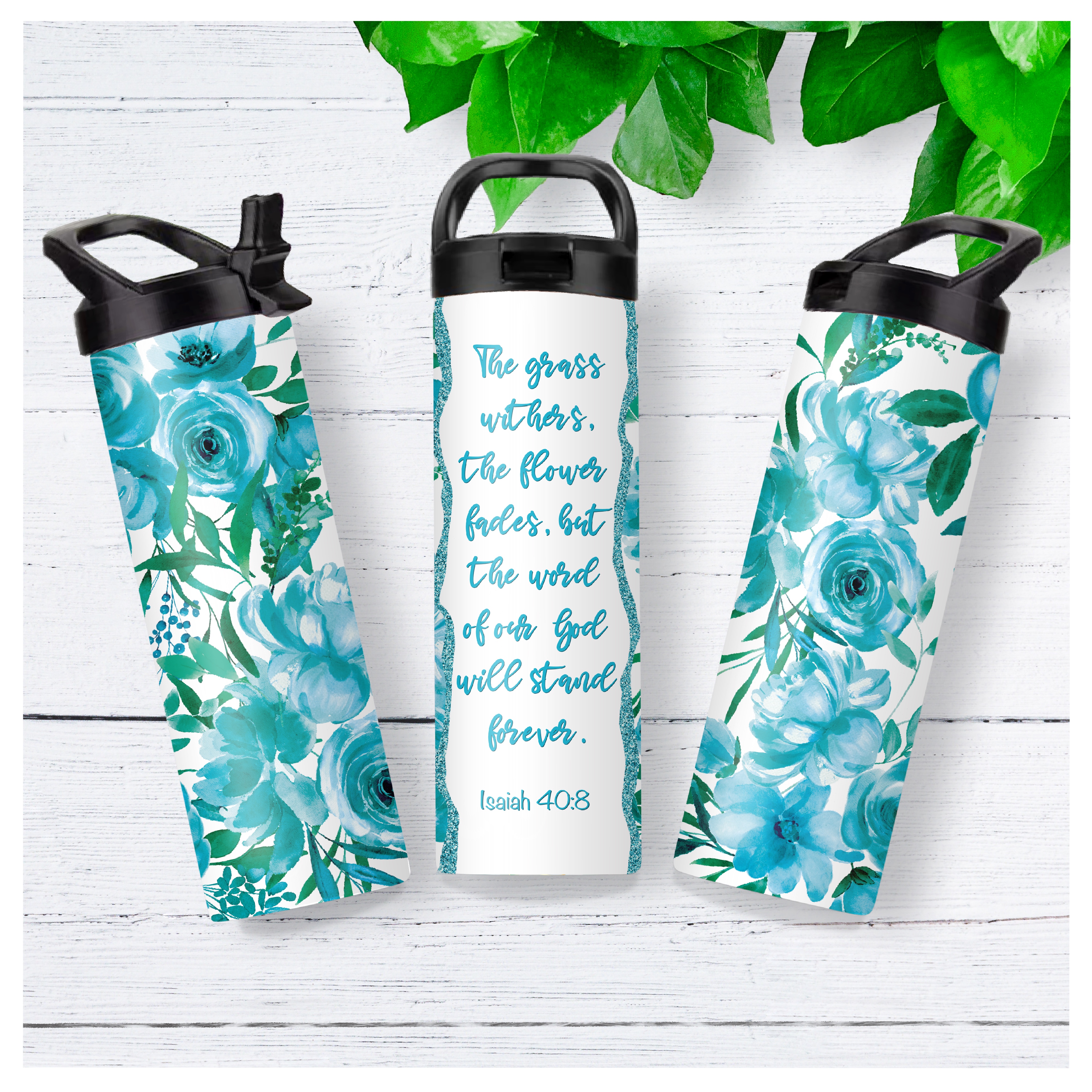 Floral and Scripture Insulated Tumbler
