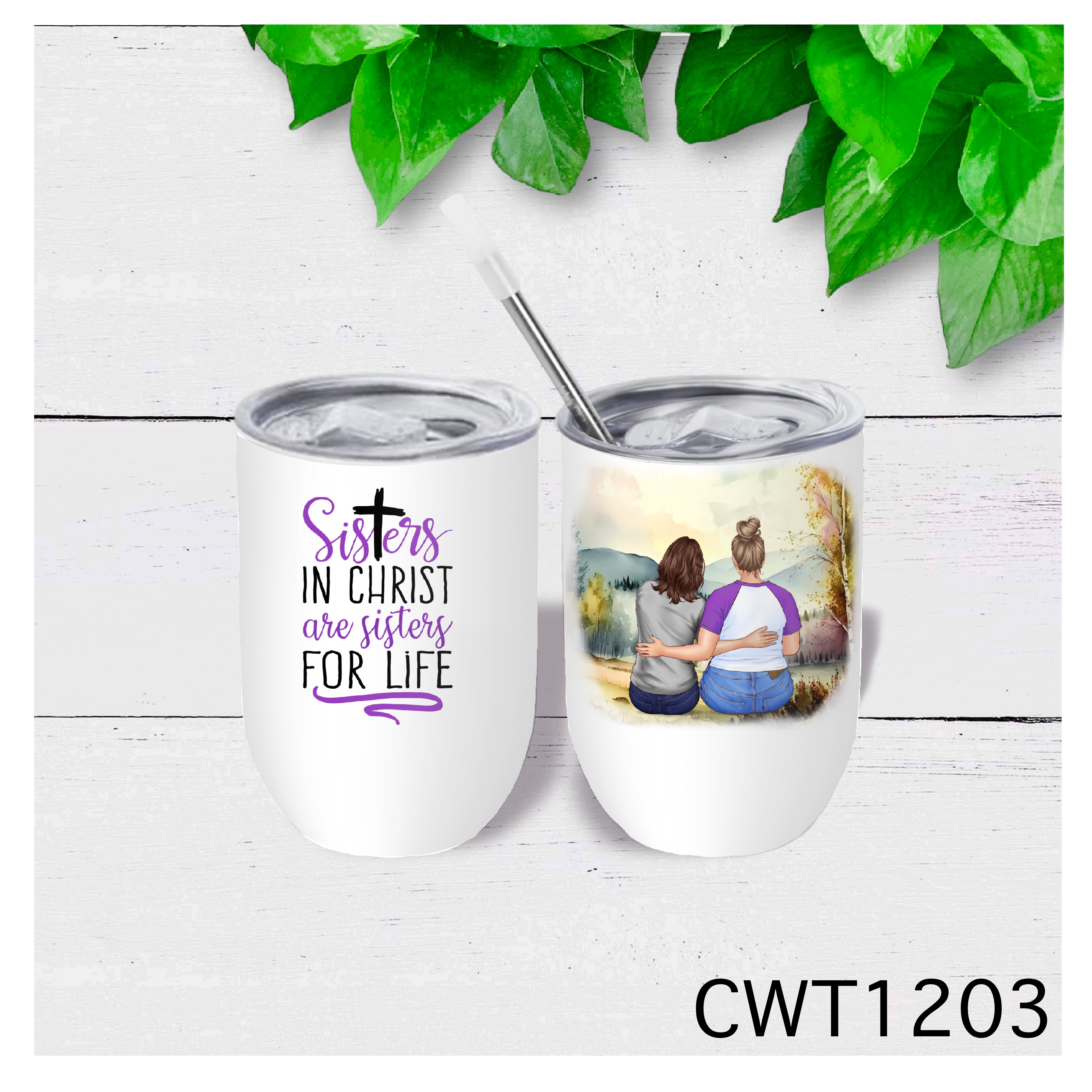 Sisters in Christ Wine Tumbler