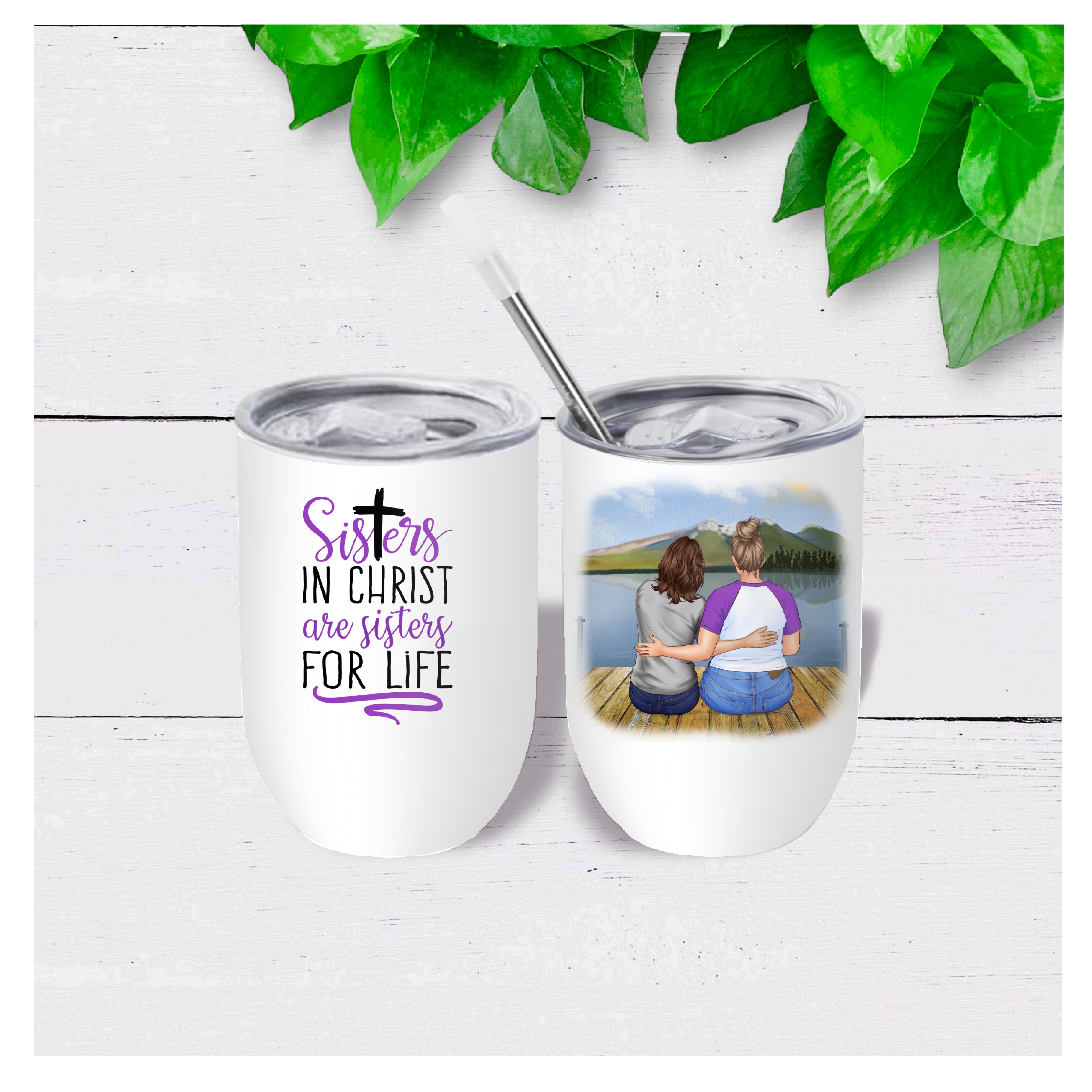 Sisters in Christ Wine Tumbler