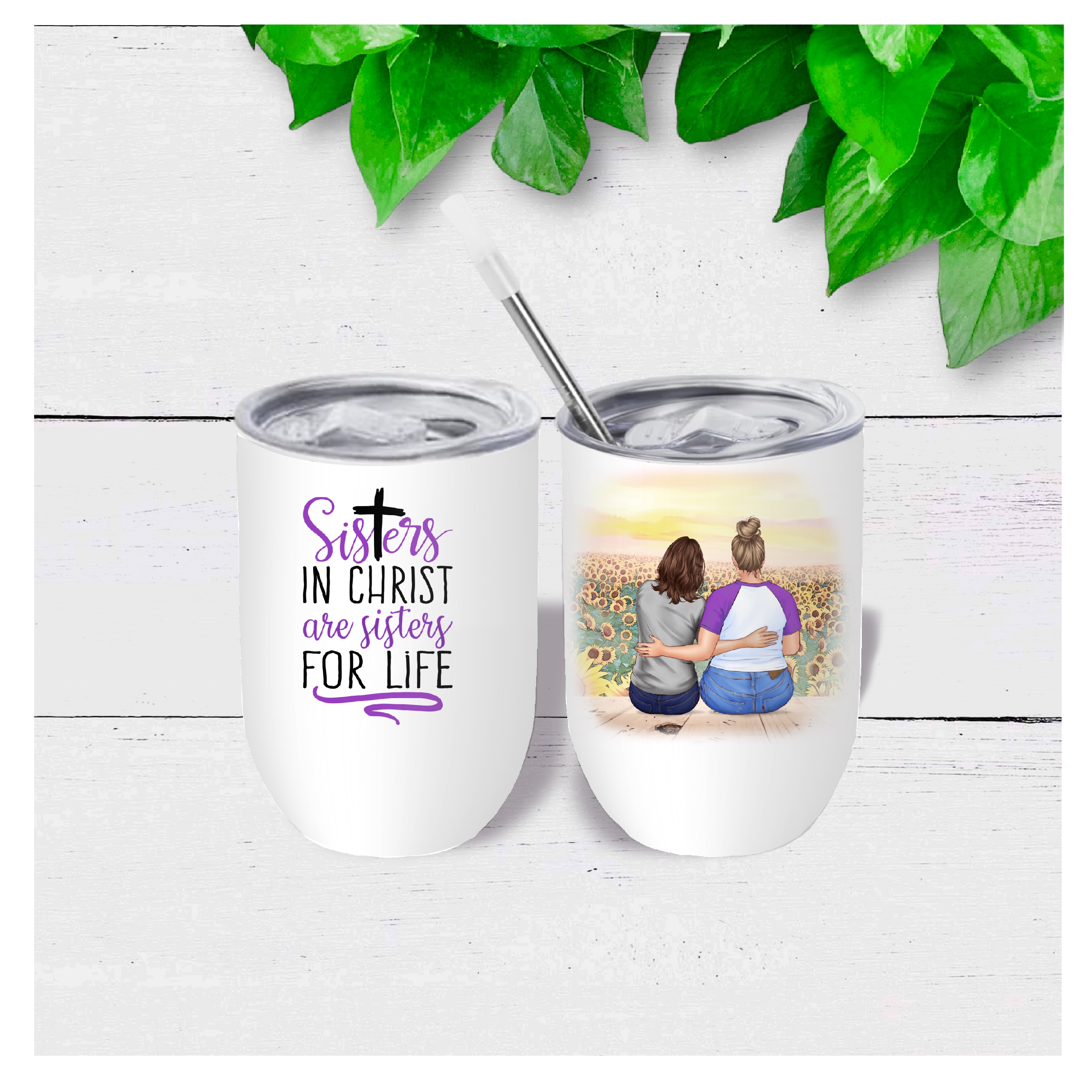 Sisters in Christ Wine Tumbler