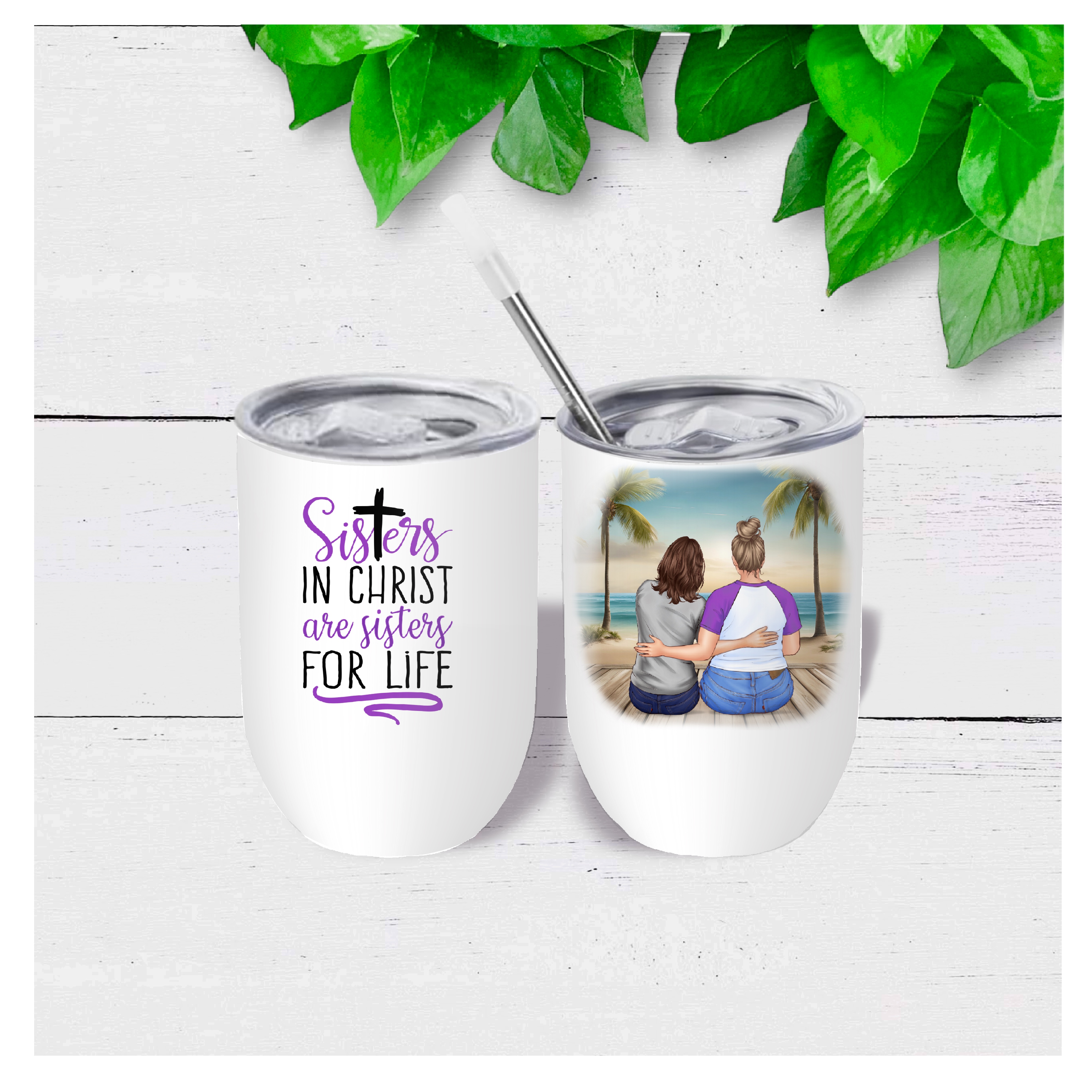 Sisters in Christ Wine Tumbler