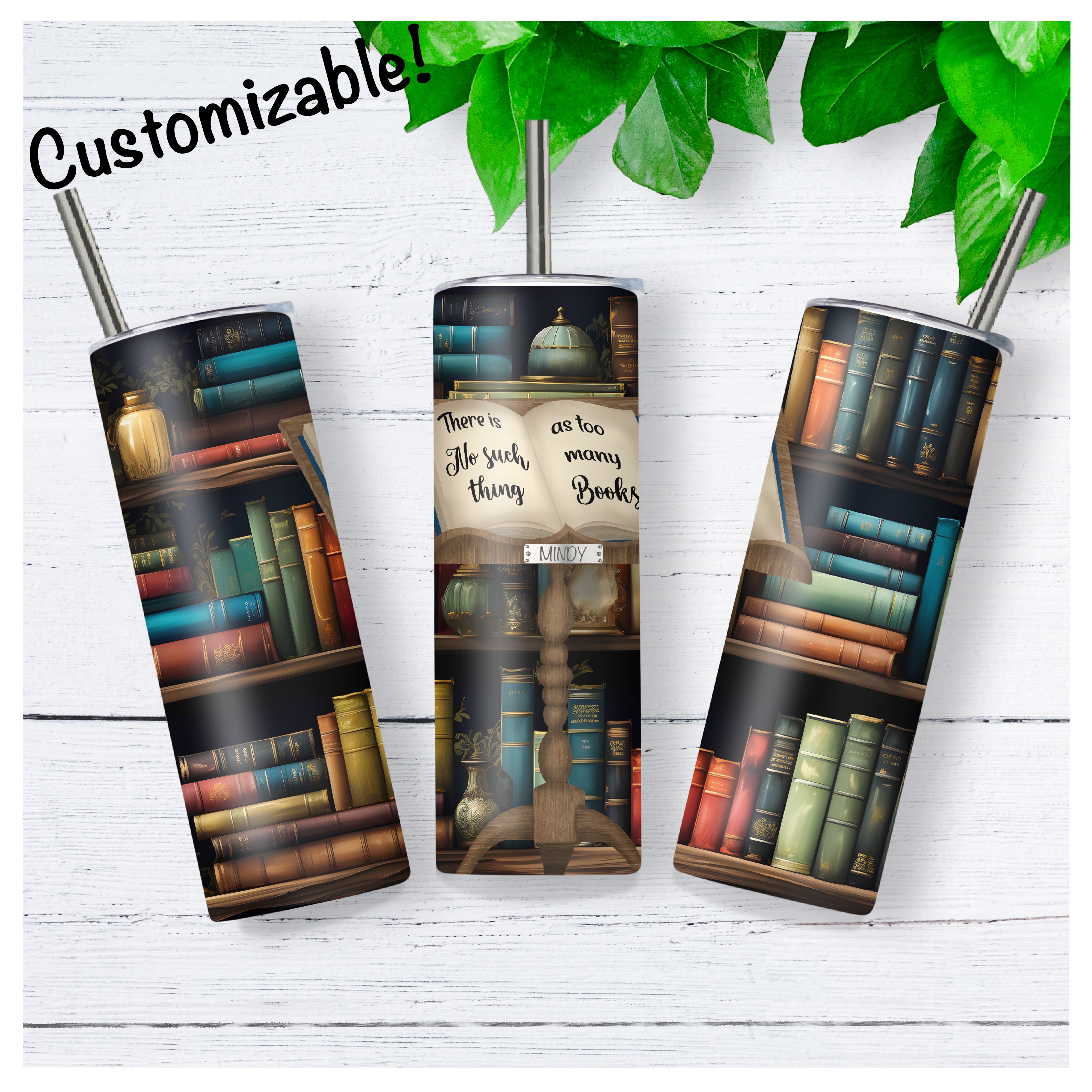 Book-themed Stainless Steel Tumblers