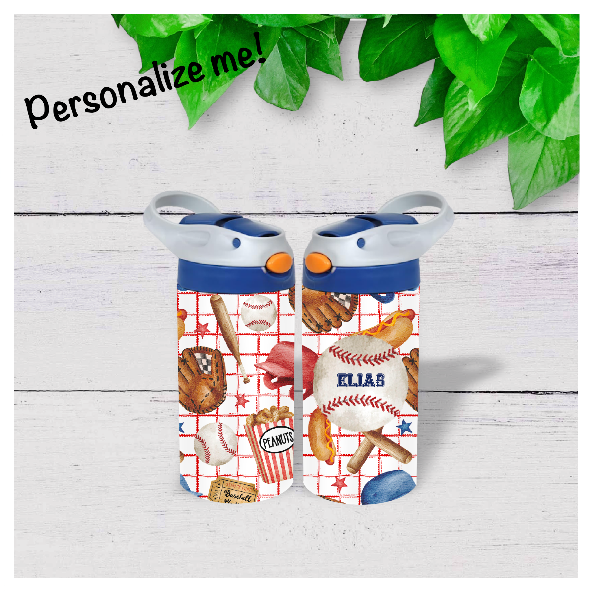 Kids' Baseball-Themed Water Bottle