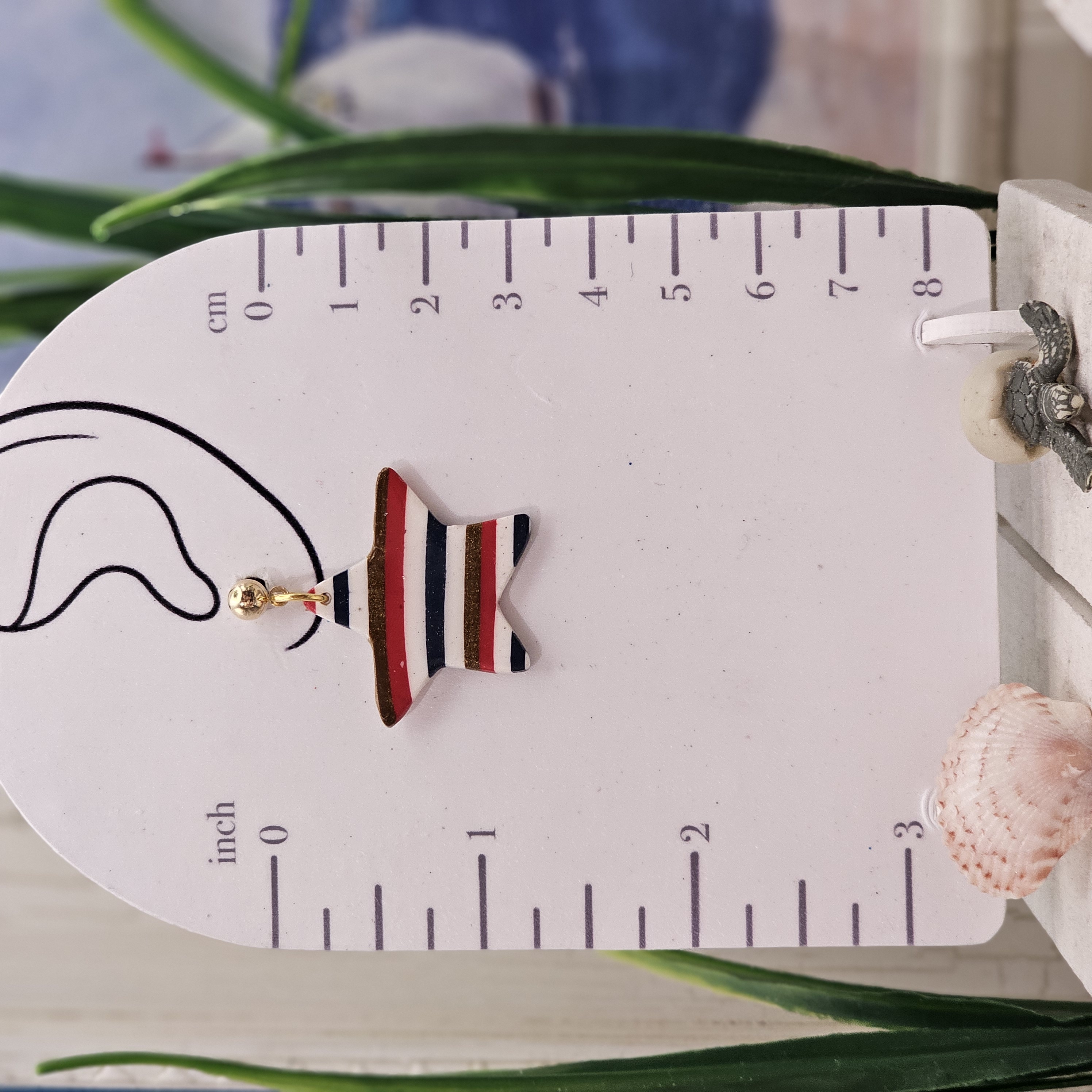 Patriotic Striped Star Pendant Set