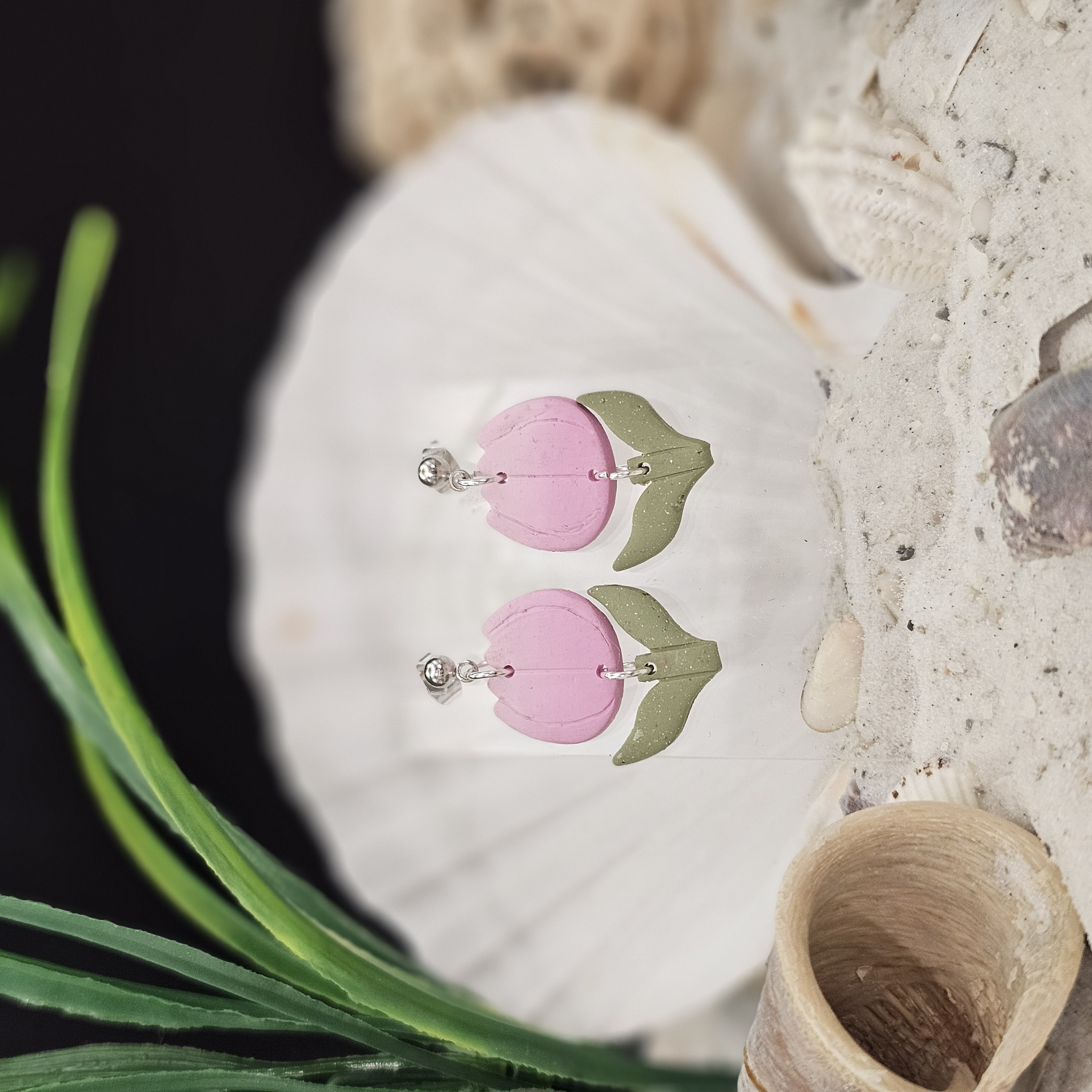 Pink Floral Earrings