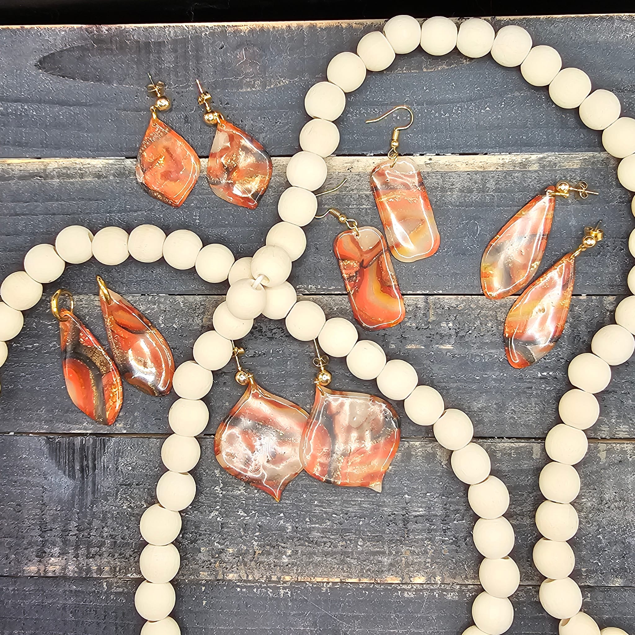 Toasted Maple Agate Collection – Polymer Clay Earrings