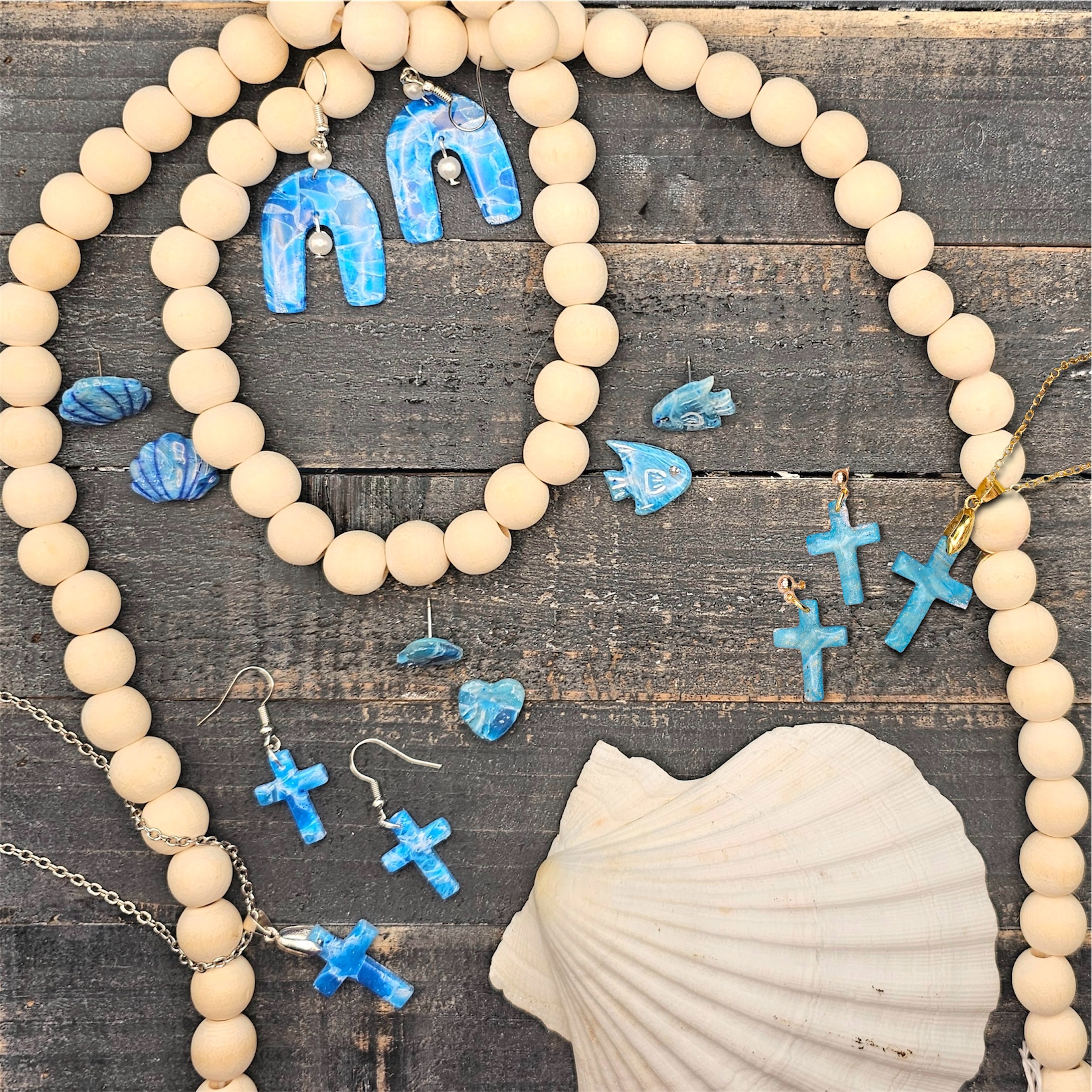 Coastal Breeze Polymer Clay Jewelry Collection