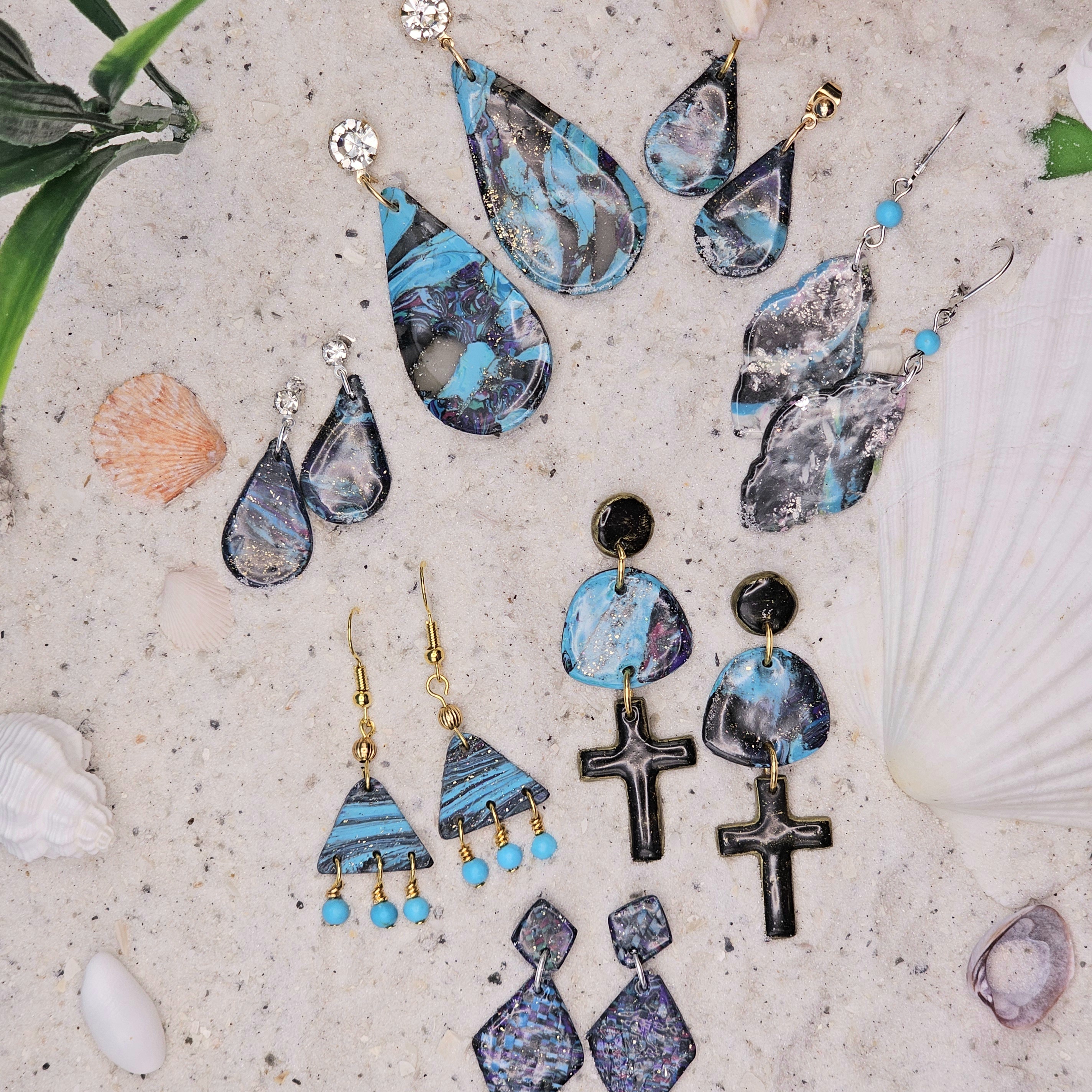 Faux Turquoise Polymer Clay Earring Collection