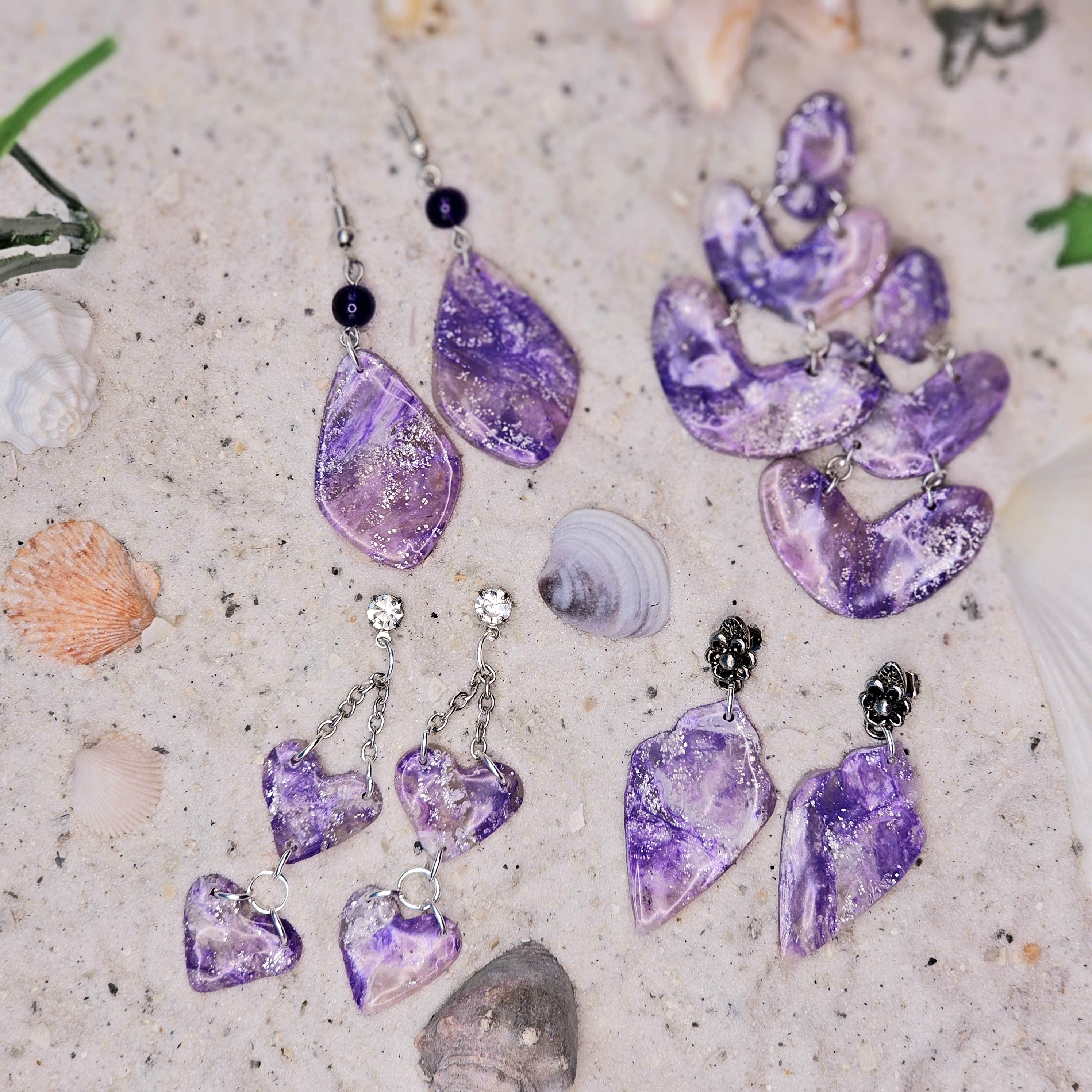 Amethyst Dreams Polymer Clay Earring Collection