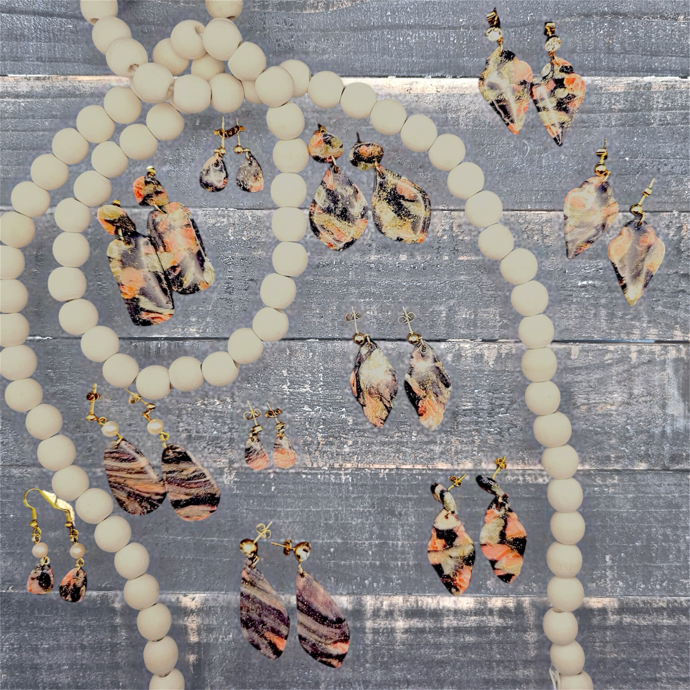 Midnight Lava Polymer Clay Earring Collection