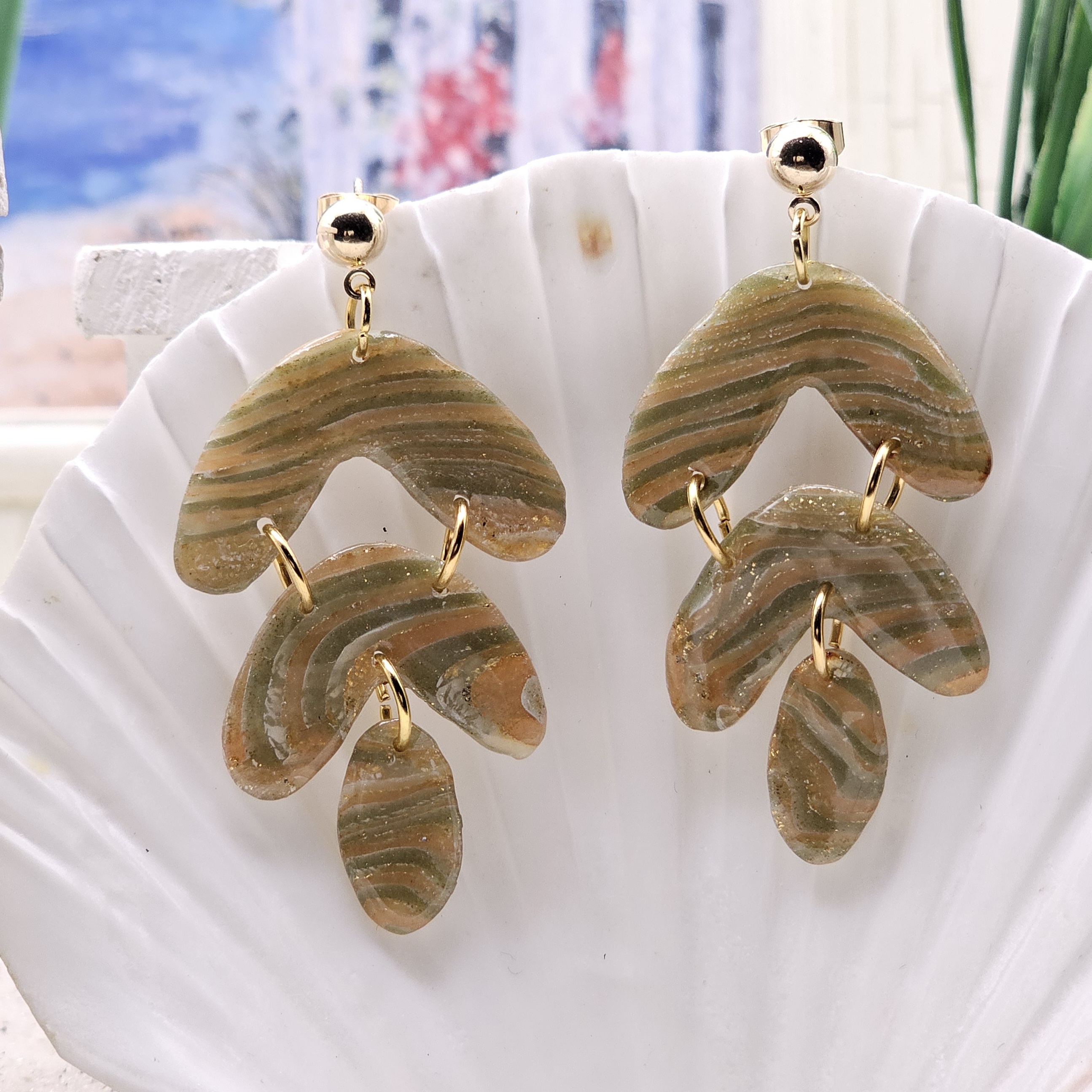 Enchanted Moss Polymer Clay Jewelry Collection