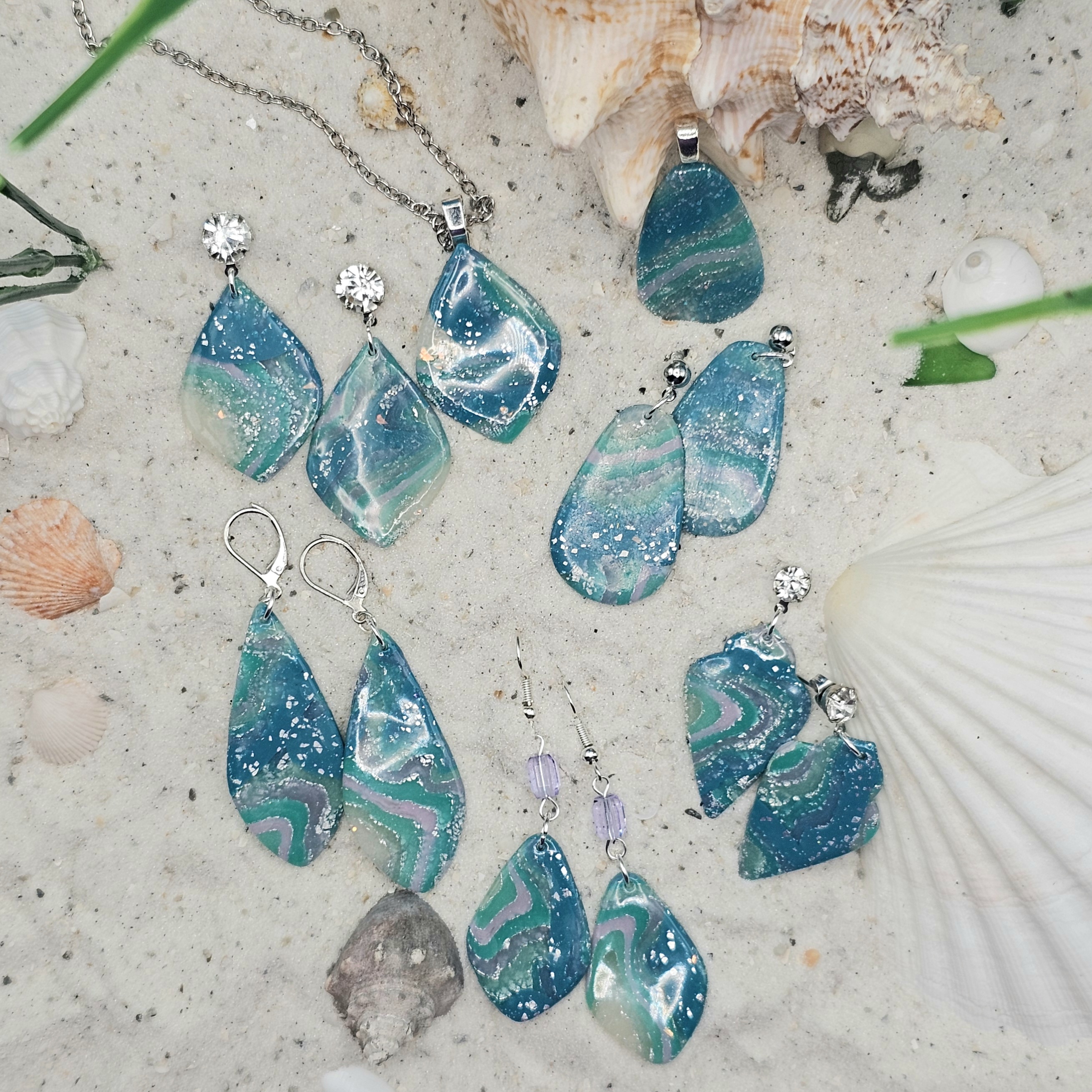 Ocean Mist Polymer Clay Jewelry Collection