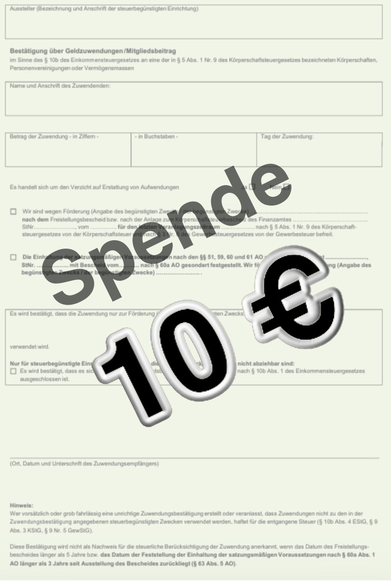 Jede Spende ist willkommen !