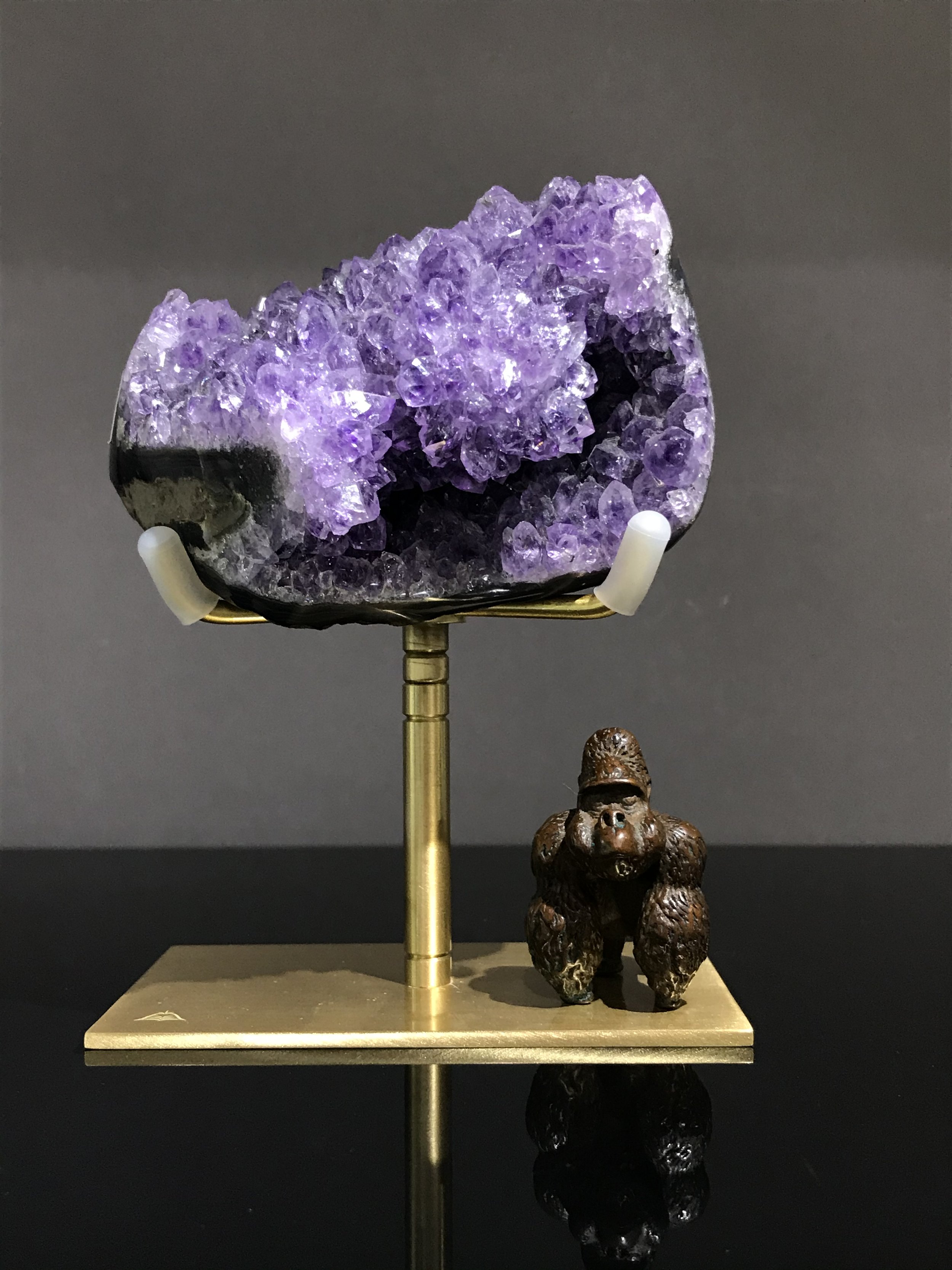 Crystals Display Stand, Brass Display Holder For Rocks & Geodes. Multi-purpose With Adjustable Heights. Easy To Assemble and Detachable.