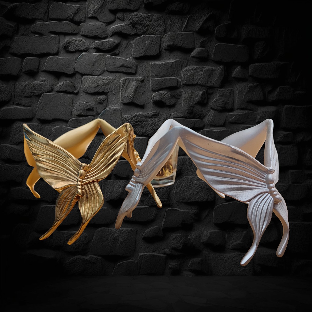 Crystal Ball Display Stand, Home Decor Brass Display Butterfly Stand Gold Silver for Crystals Rocks and Spheres