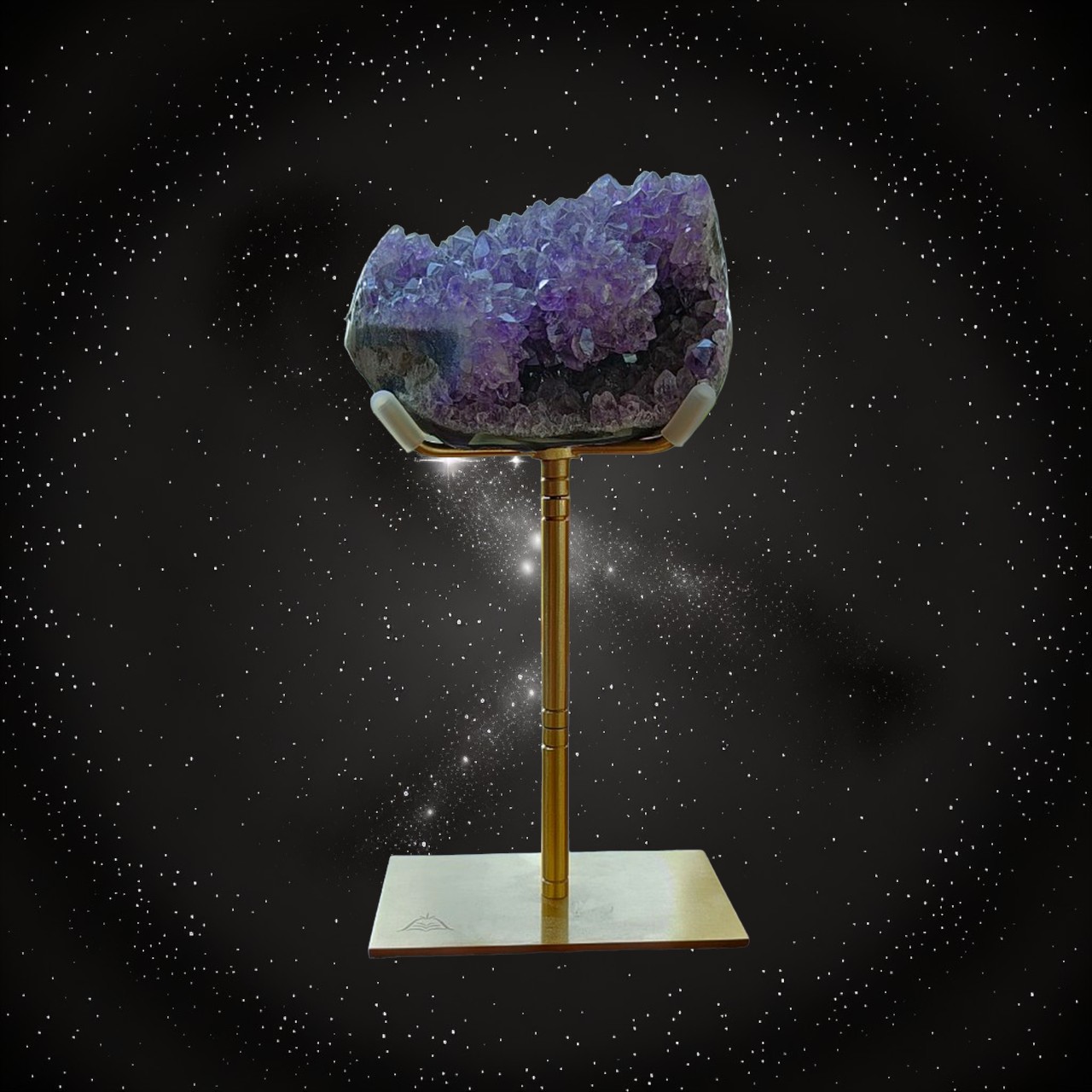 Crystals Display Stand, Brass Display Holder For Rocks & Geodes. Multi-purpose With Adjustable Heights. Easy To Assemble and Detachable.