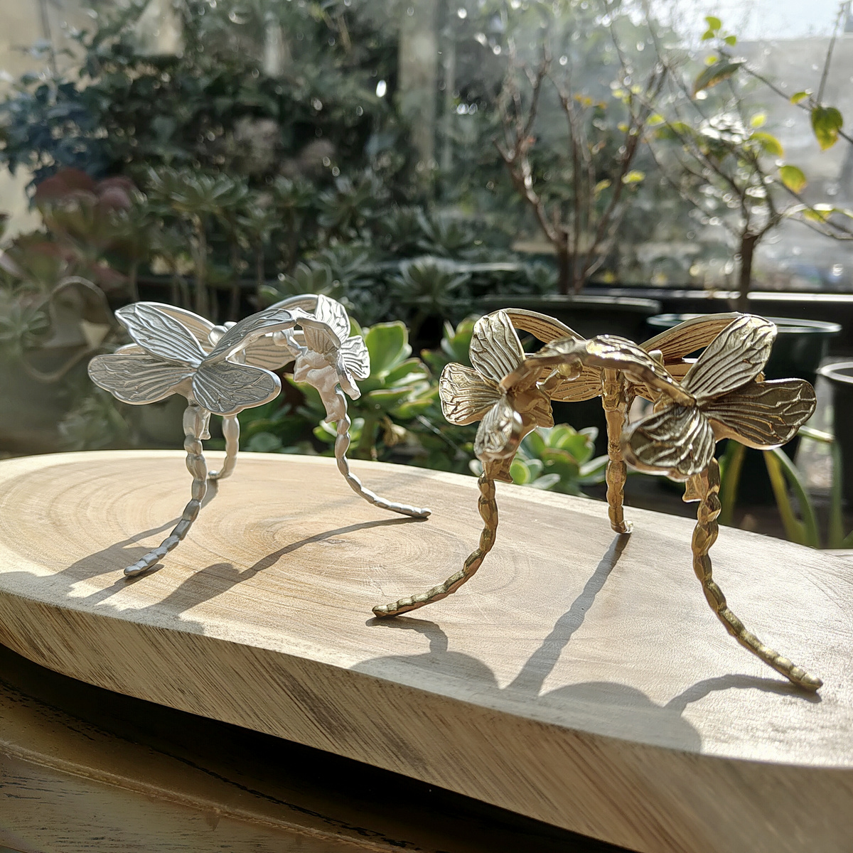 Dragonflies Brass Display Stand For Crystal Ball & Sphere Gold & Silver