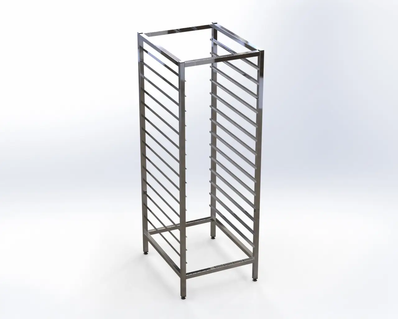 Regał cukierniczy na pojemniki gastronomiczne GN 1/1 (530x325mm), 14 poziomów