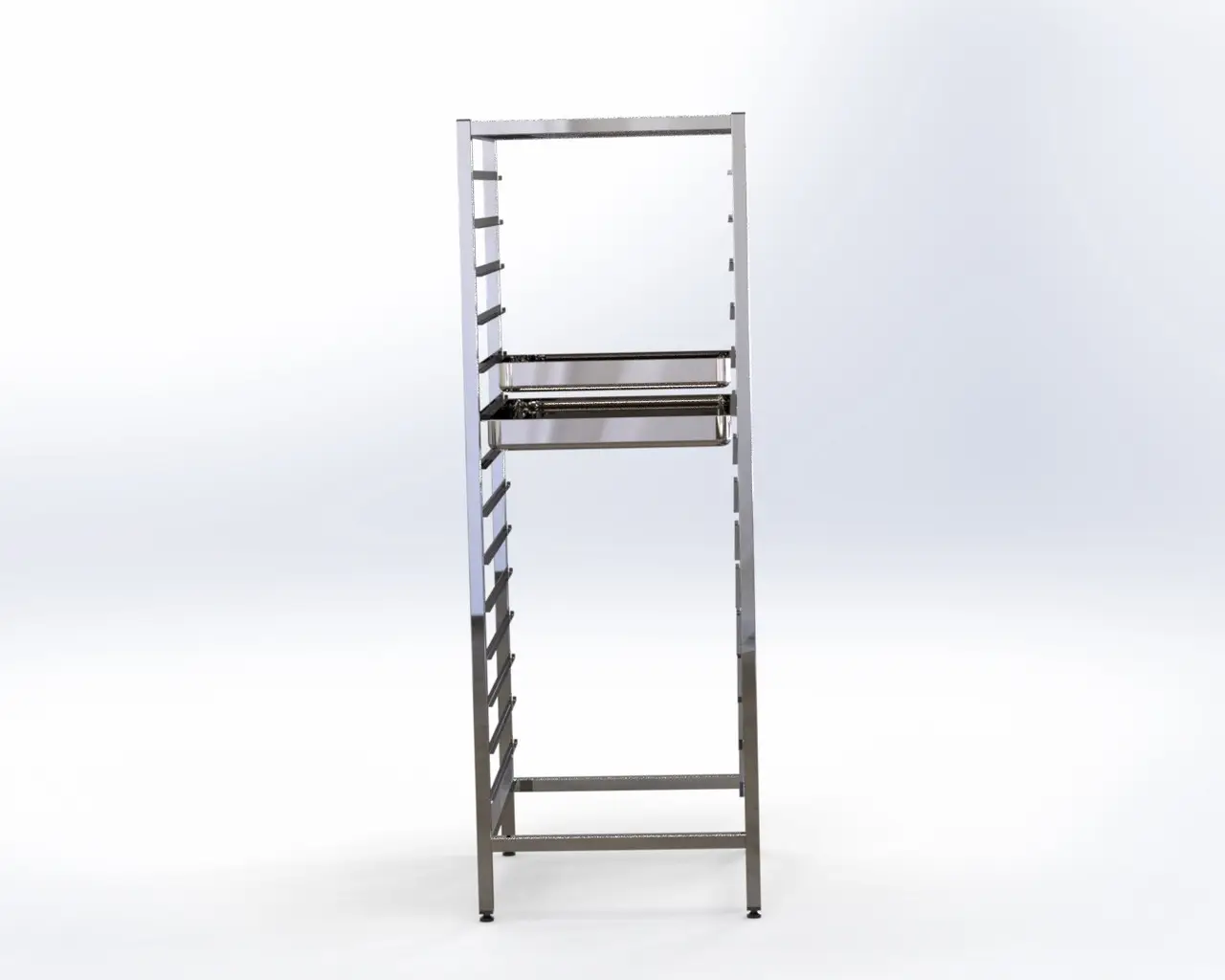 Regał cukierniczy na pojemniki gastronomiczne GN 1/1 (530x325mm), 14 poziomów