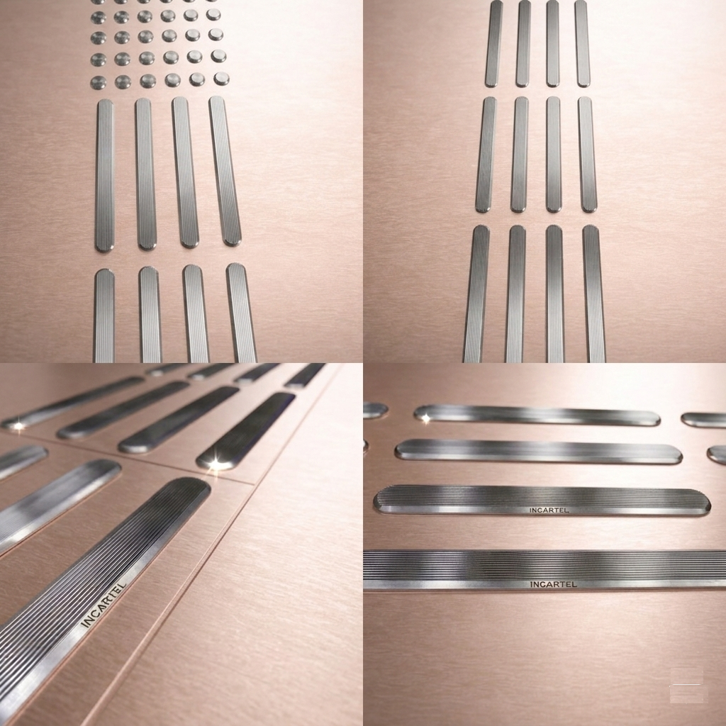 Stainless Steel Tactile Strip with Stem Linear Pattern On Top (Machine Finish) - SS304