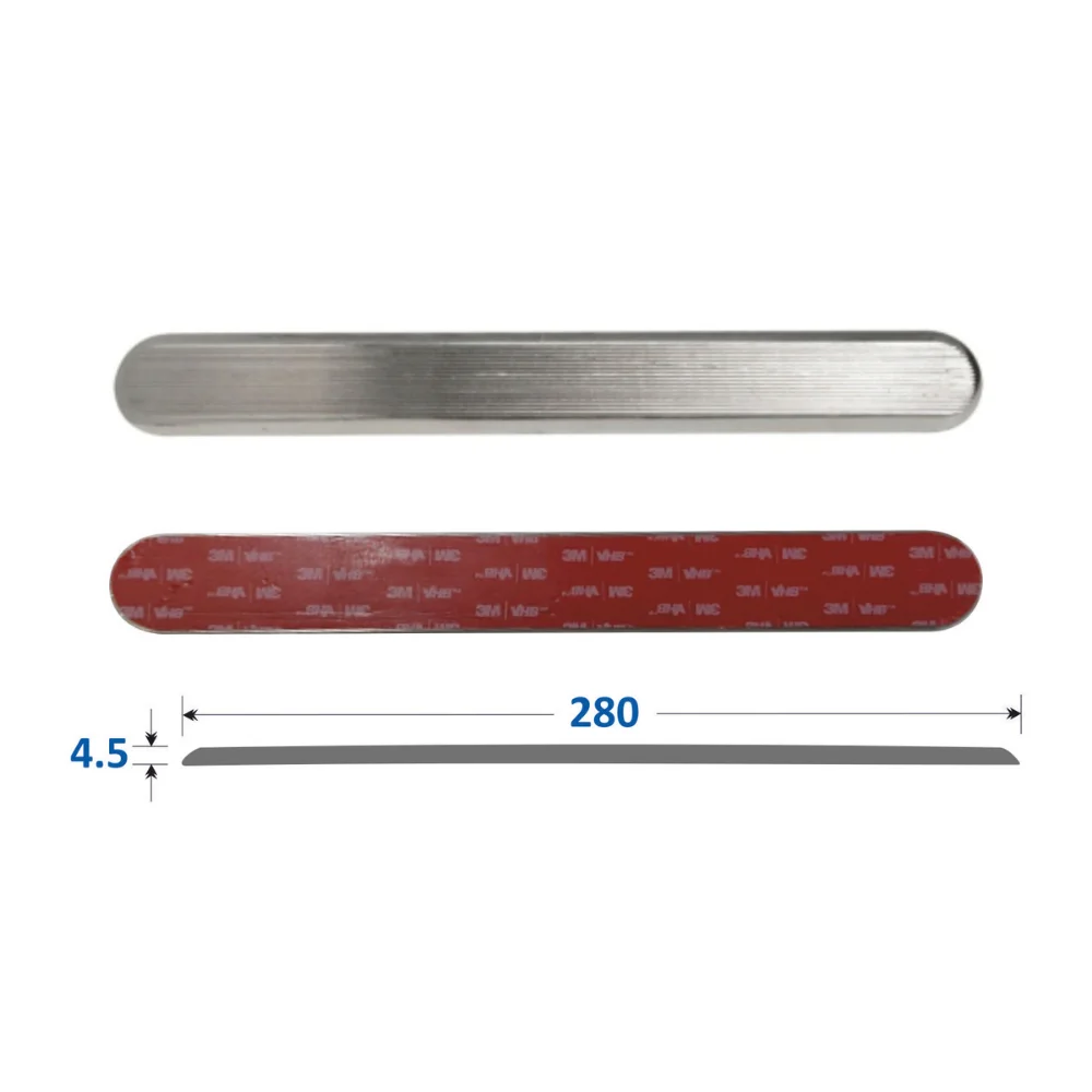 SS304 Stainless Steel Directional Tactile Strip with 3M Self-Adhesive | Linear Pattern Machine Finish Blind Guidance Indicator