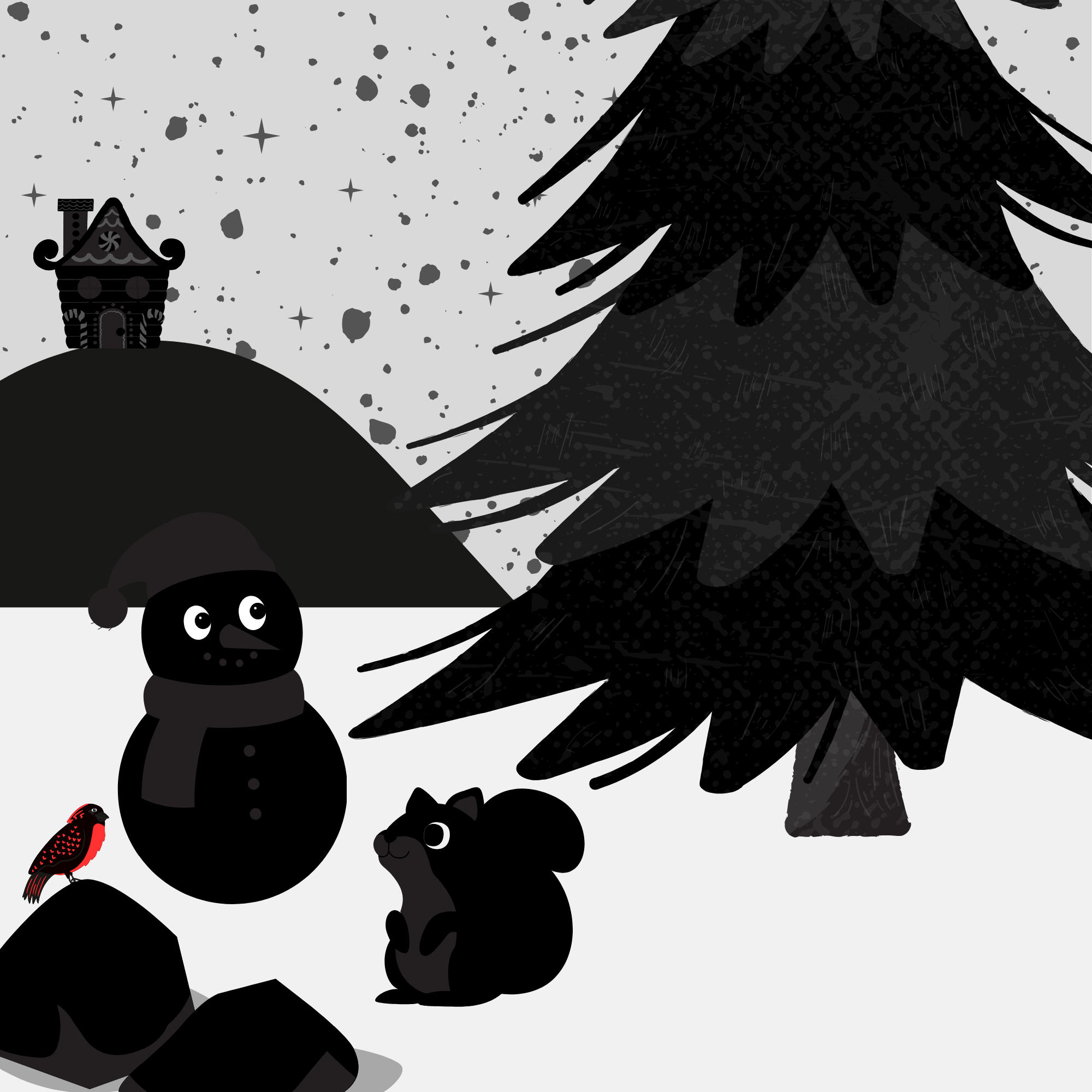 l'écureuil en hiver 