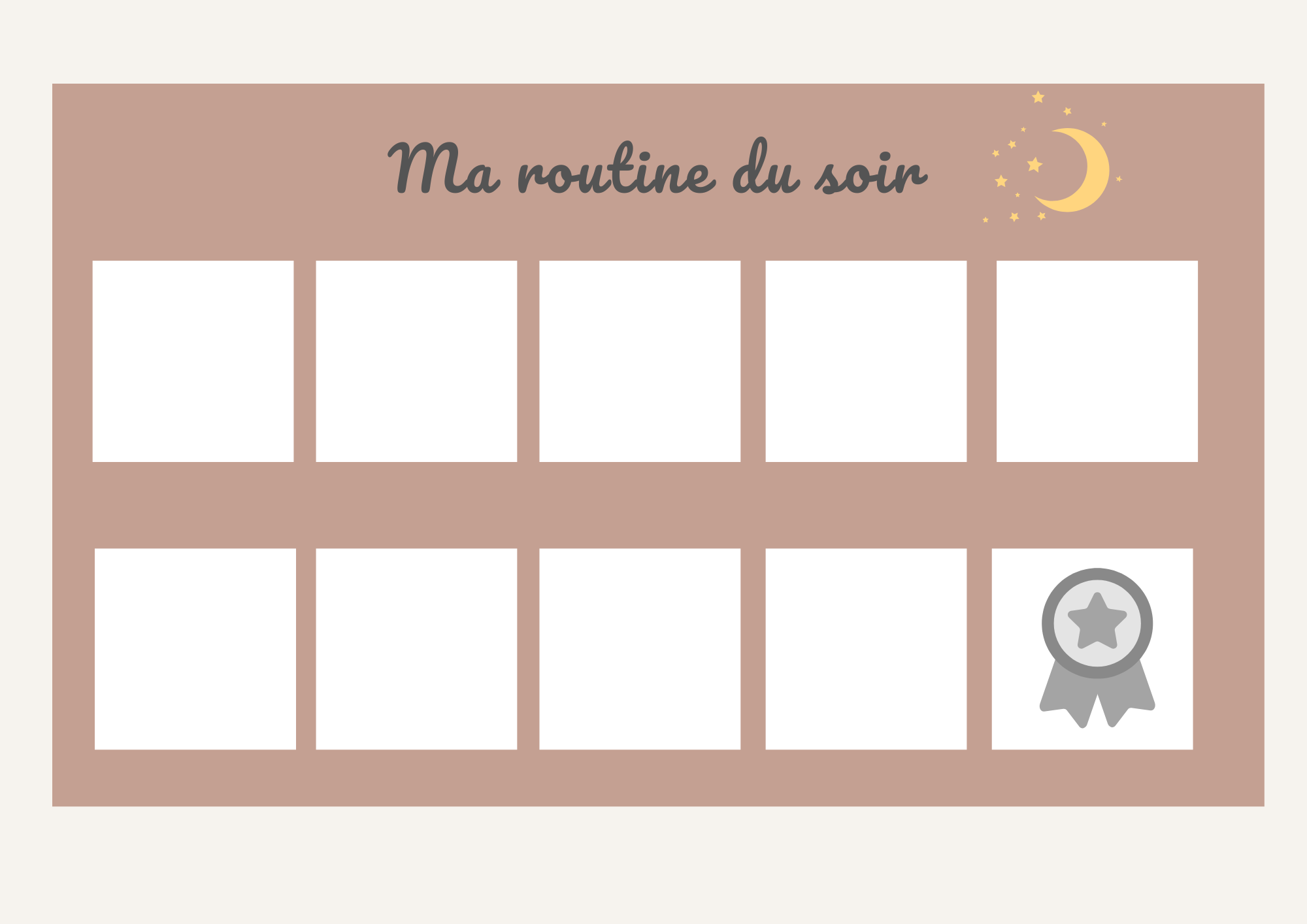 Calendrier routinier du matin et du soir