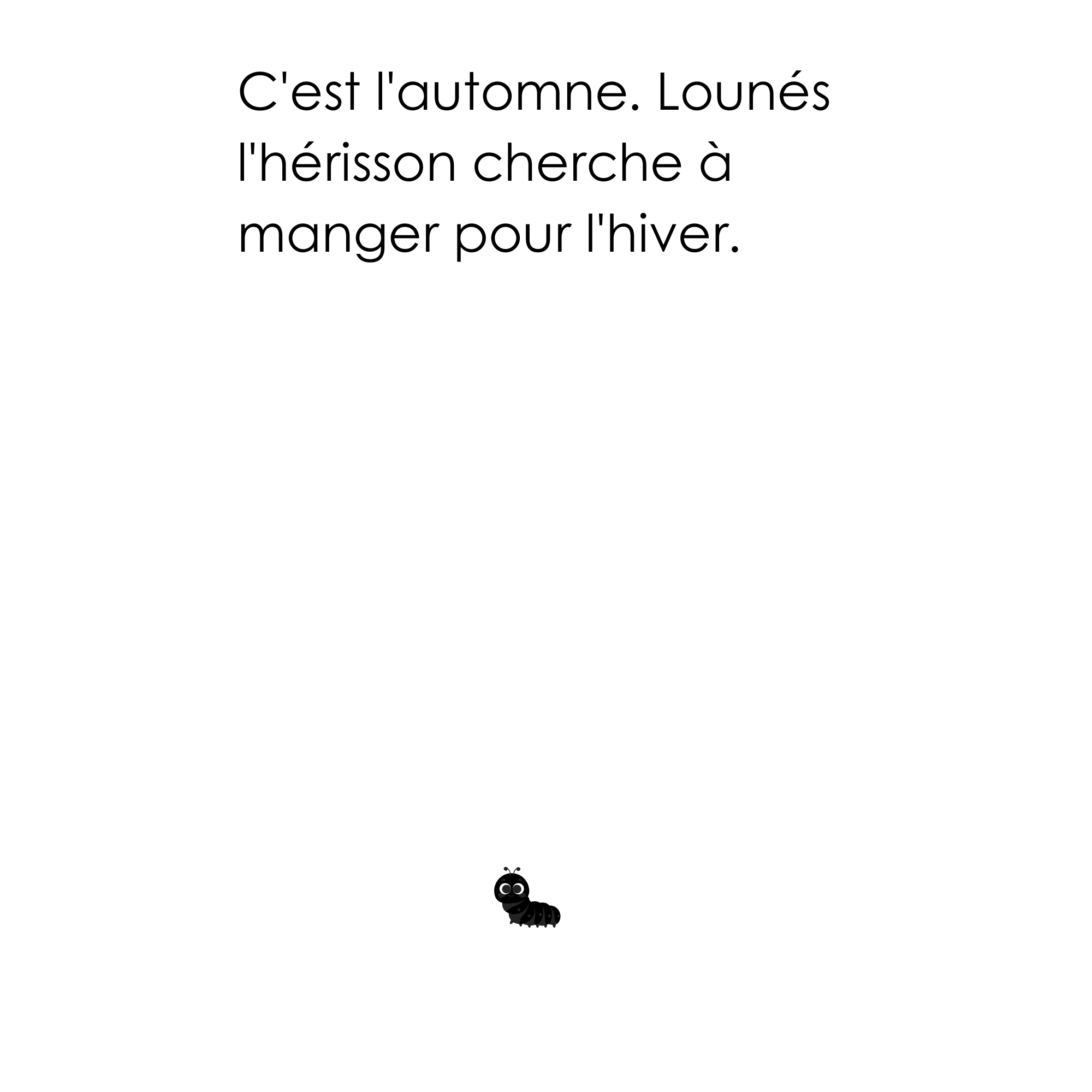 L'hérisson d'automne - Histoire en noir et blanc pour bébé