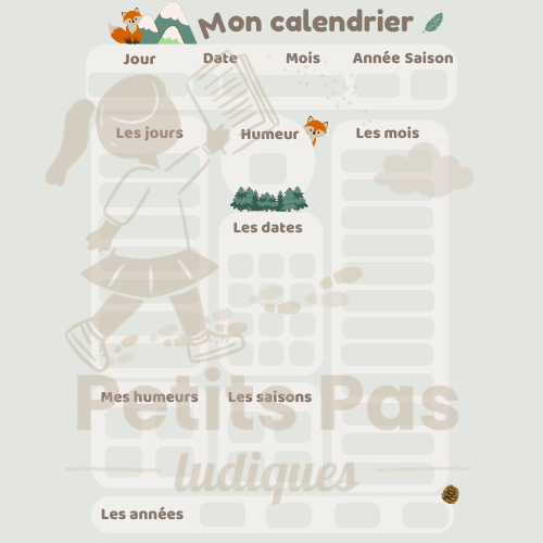 Calendrier ludique pour enfant Renard