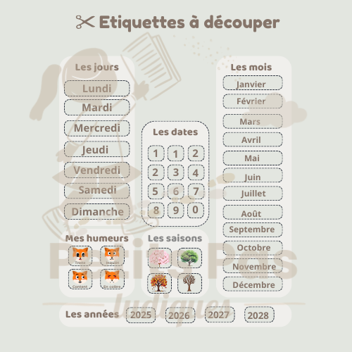 Calendrier ludique pour enfant Renard