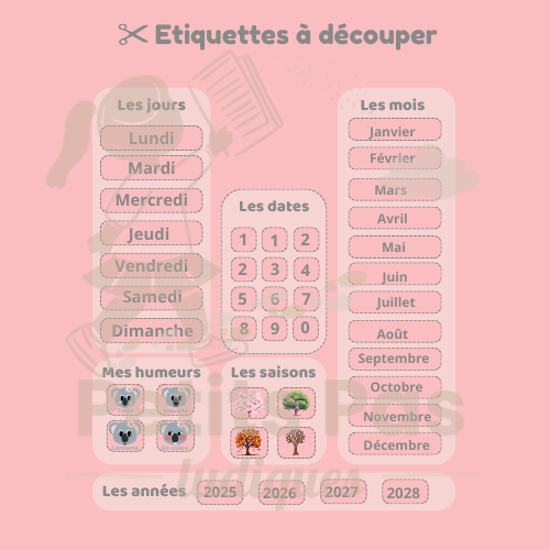 Calendrier ludique pour enfants Koala - Apprends en t'amusant !