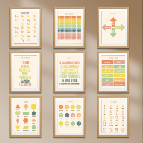 9 affiche pédagogique + 1 surprise offerte