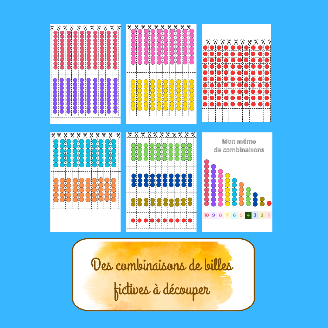 Livret d'activité de mathématique inspiré Montessori en PDF imprimable addition, soustraction, multiplication, division à partir de 5 ans