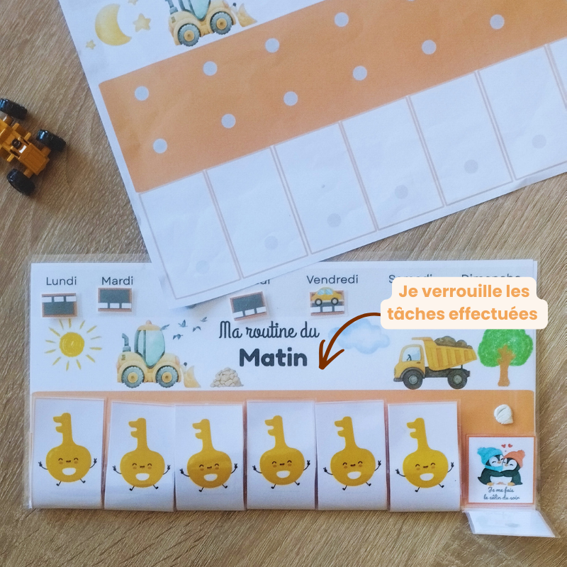 Tableau de routine enfant des tâches quotidiennes matin et soir avec cartes à imprimer Autonomie et organisation ludique en PDF